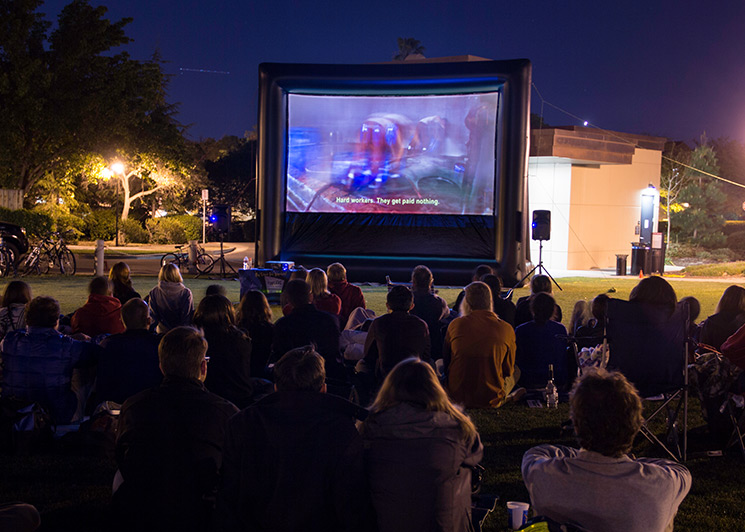 Outdoor movie party at the park