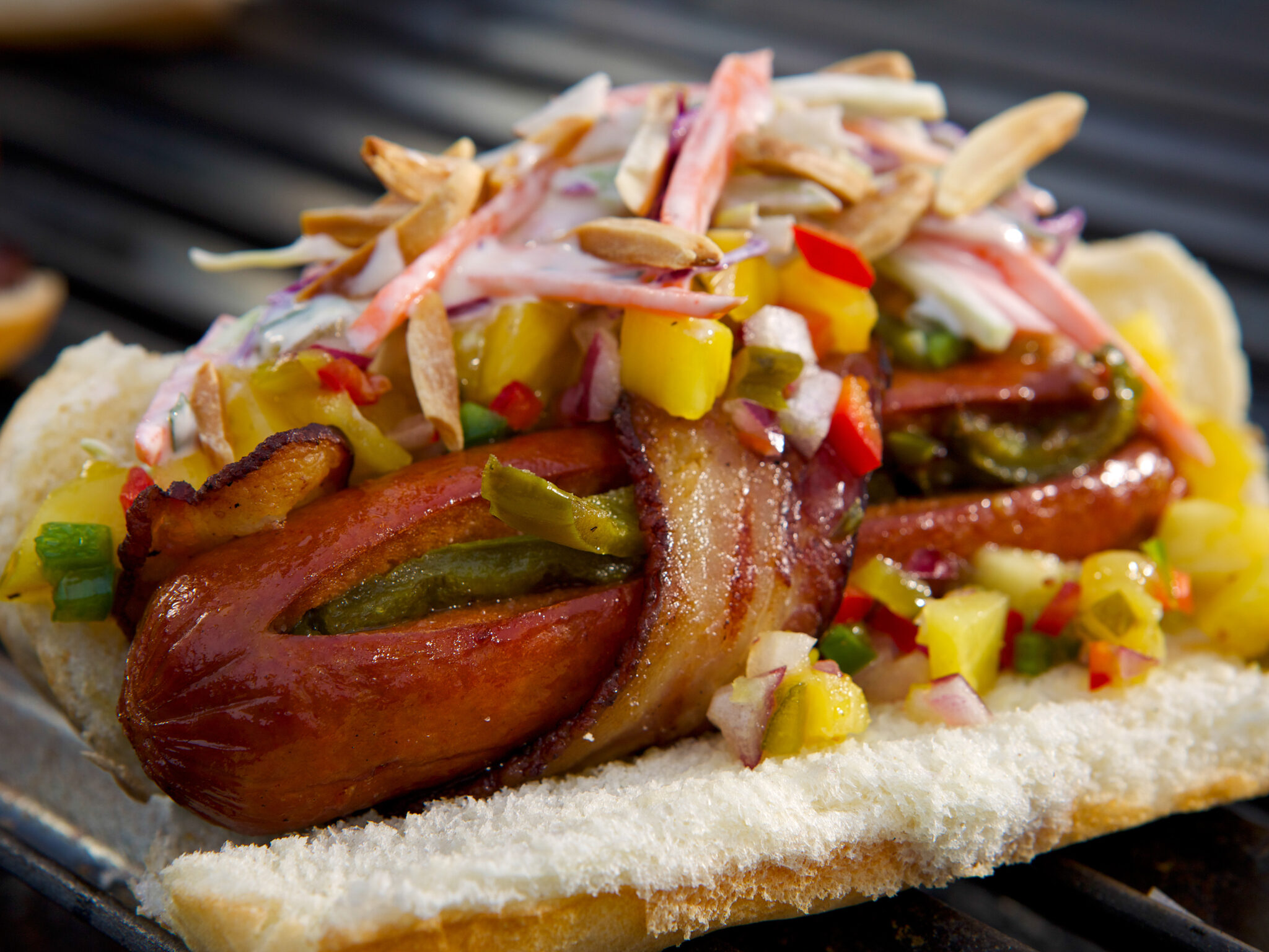 Guy Fieri’s “Danger Dogs with Spicy Fruit Relish”