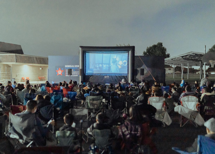 FunFlicks outdoor movie party at a school