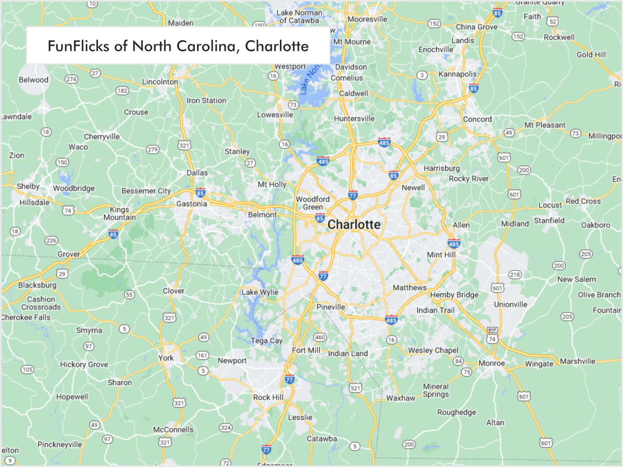 FunFlicks® Charlotte territory map