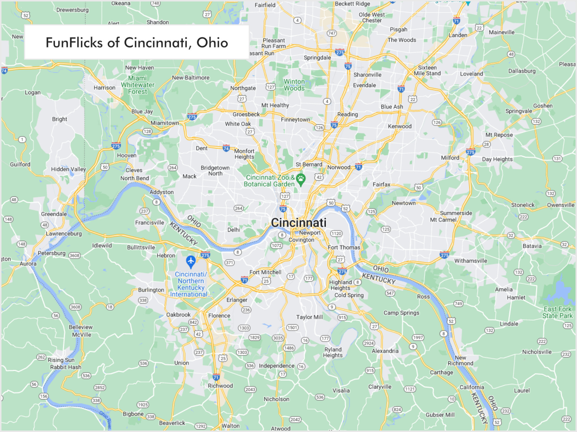 FunFlicks® Cincinnati territory map