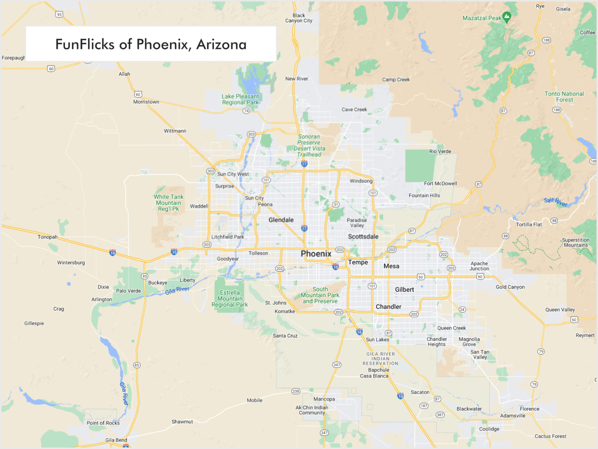 FunFlicks® Phoenix territory map