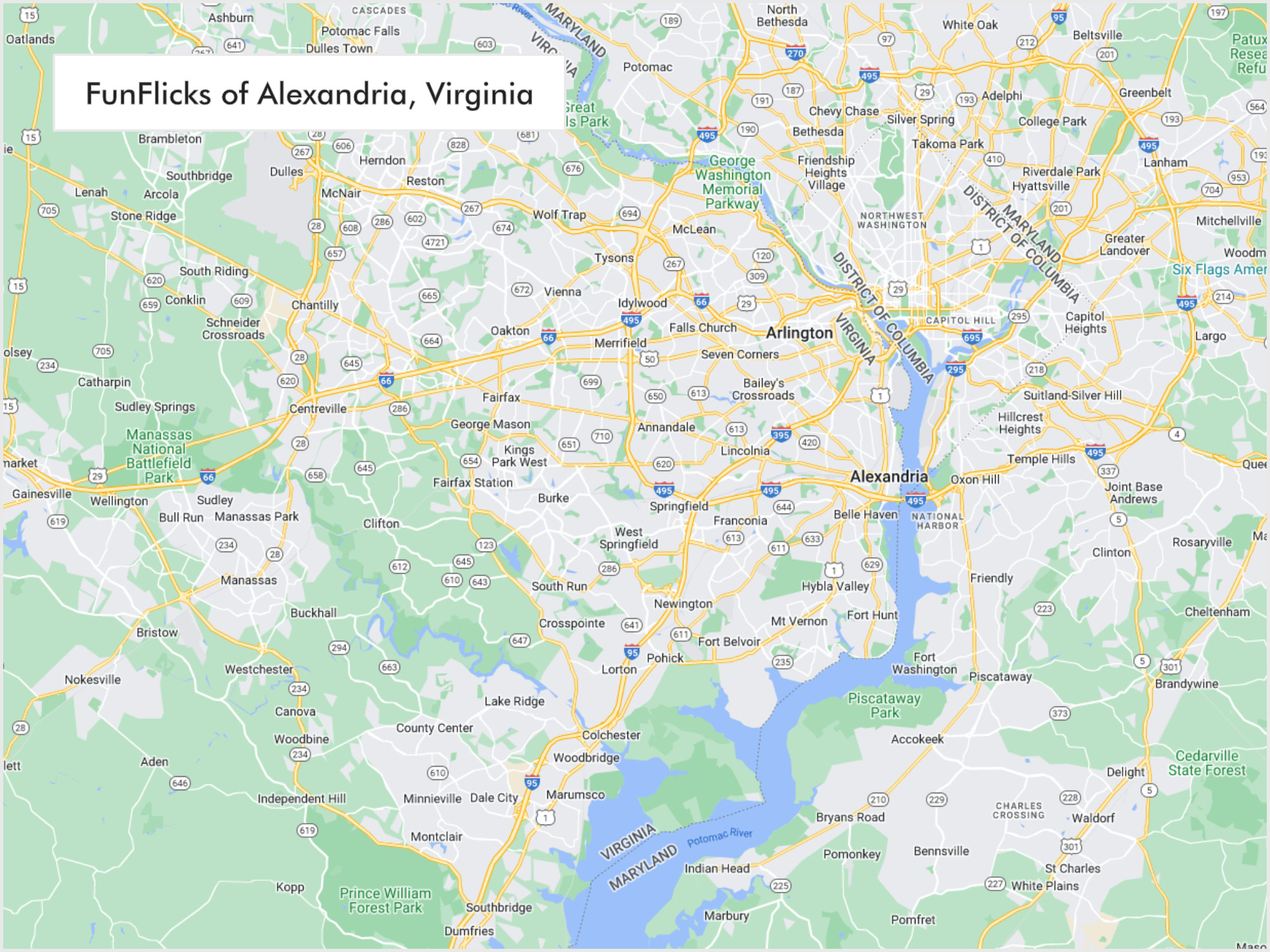 FunFlicks® Alexandria territory map