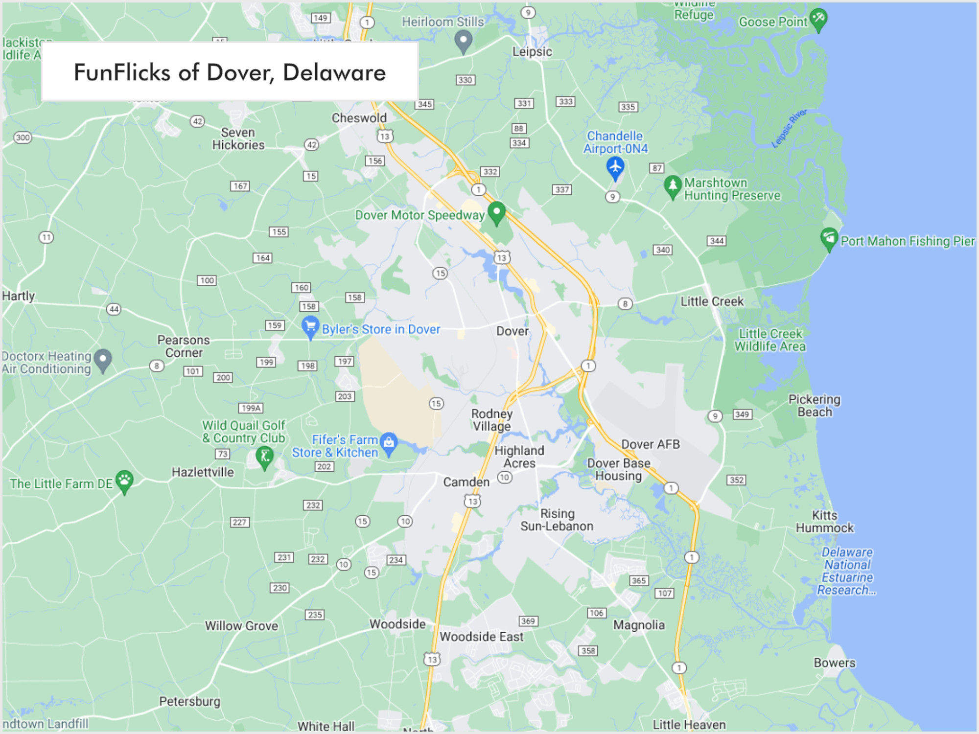 FunFlicks® Dover territory map