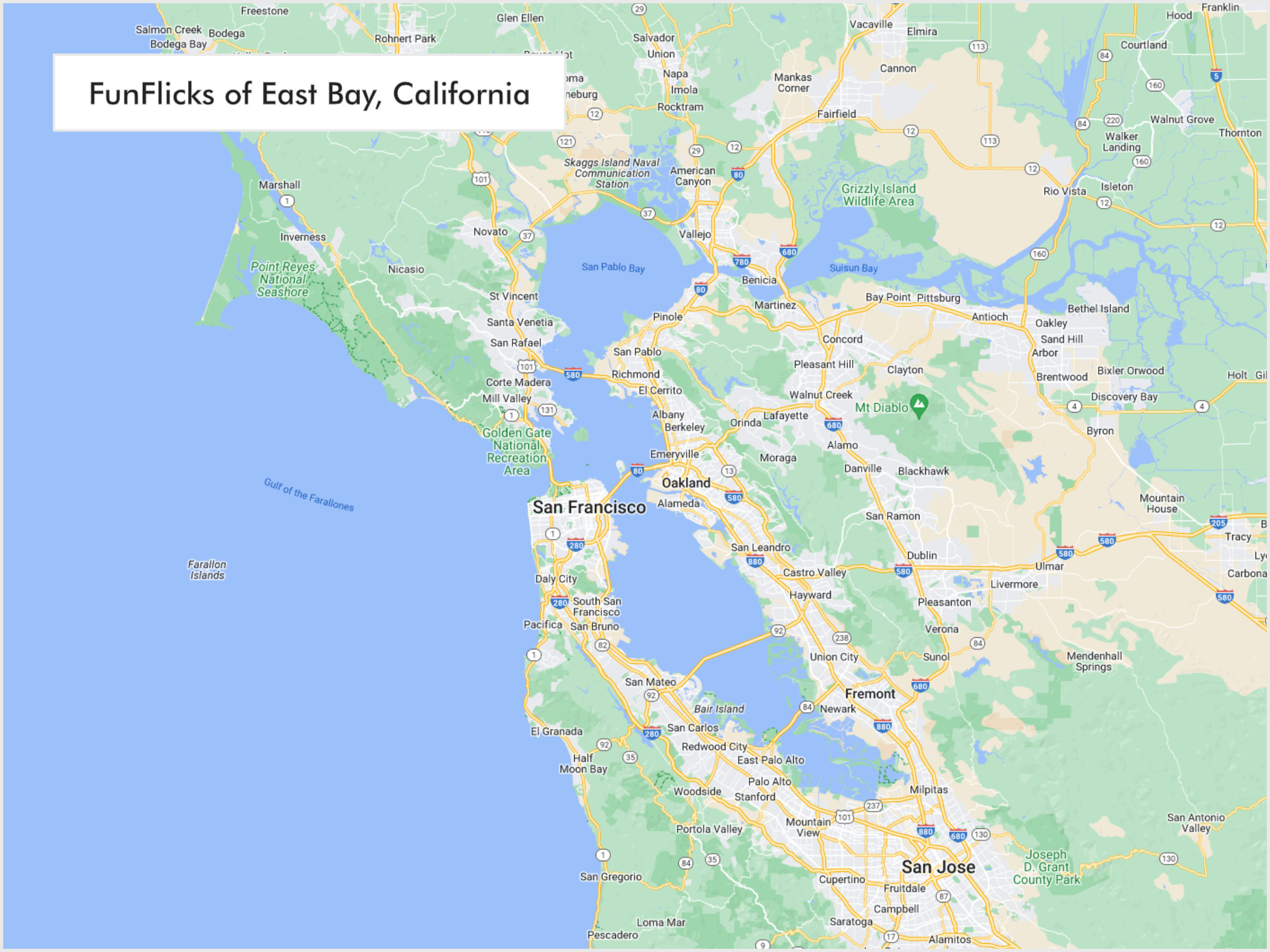FunFlicks® Northern California territory map