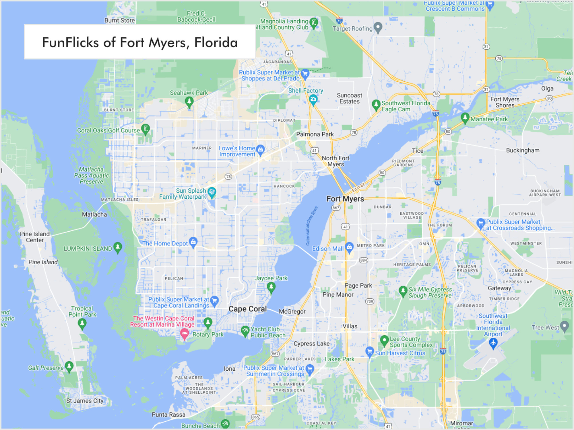 FunFlicks® Fort Myers territory map