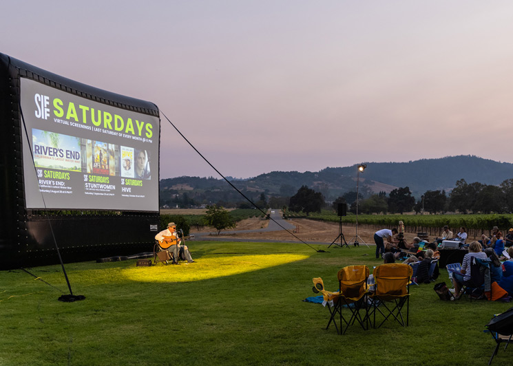Concert before a film festival viewing in Napa