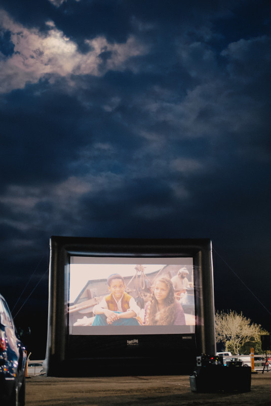 Inflatable movie screen rental drive-in
