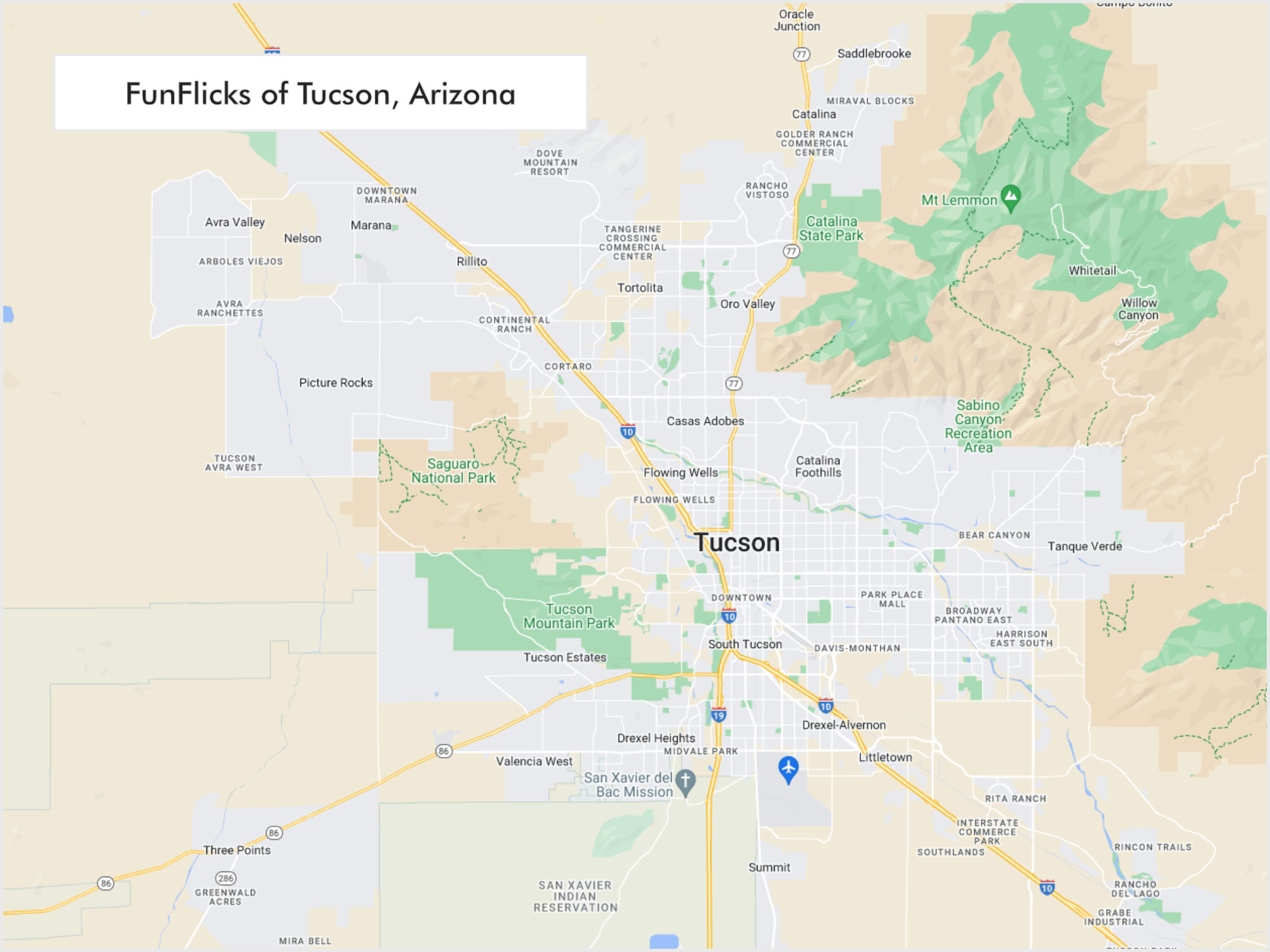 FunFlicks® Tucson territory map