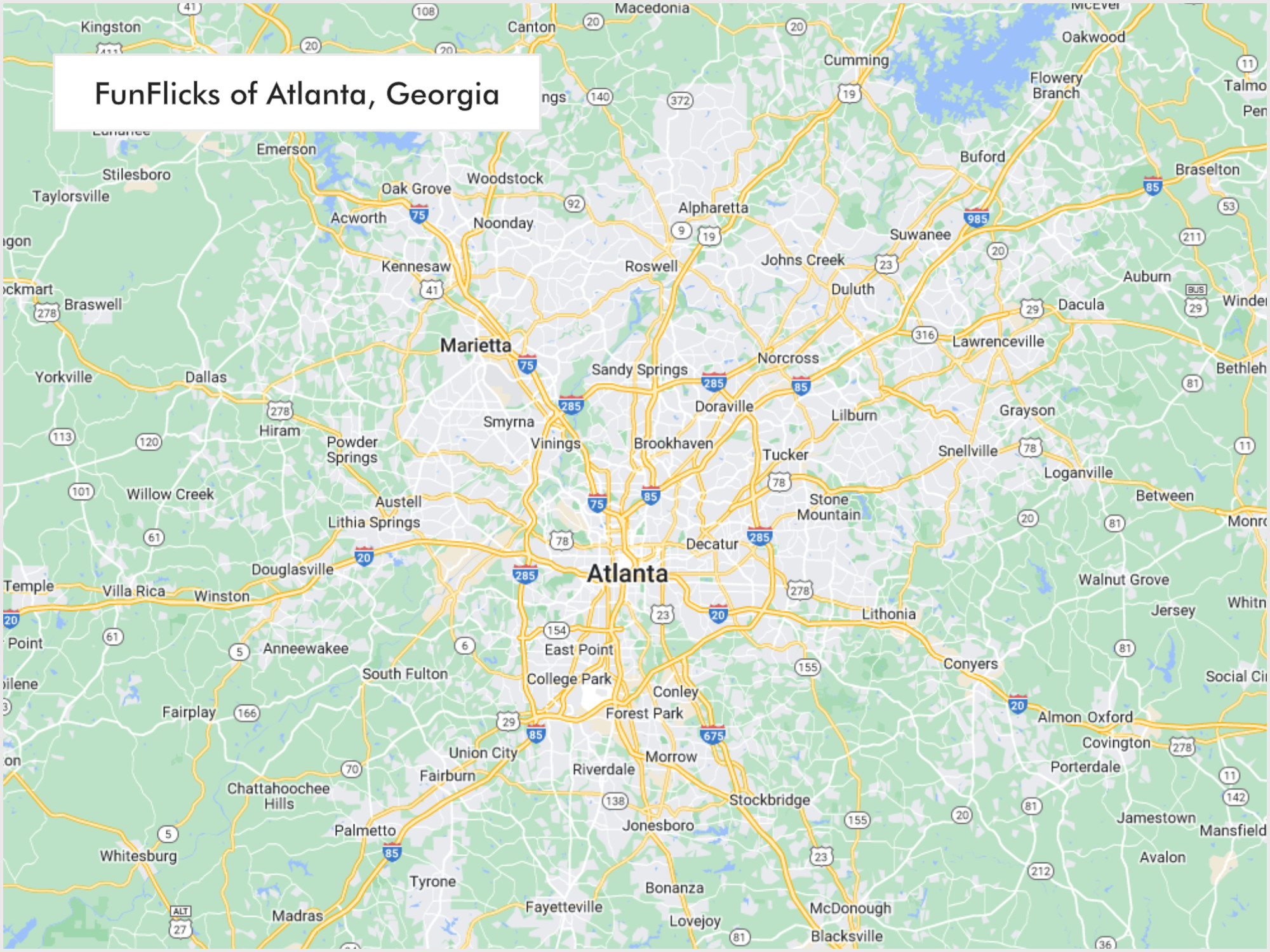 FunFlicks® Atlanta territory map
