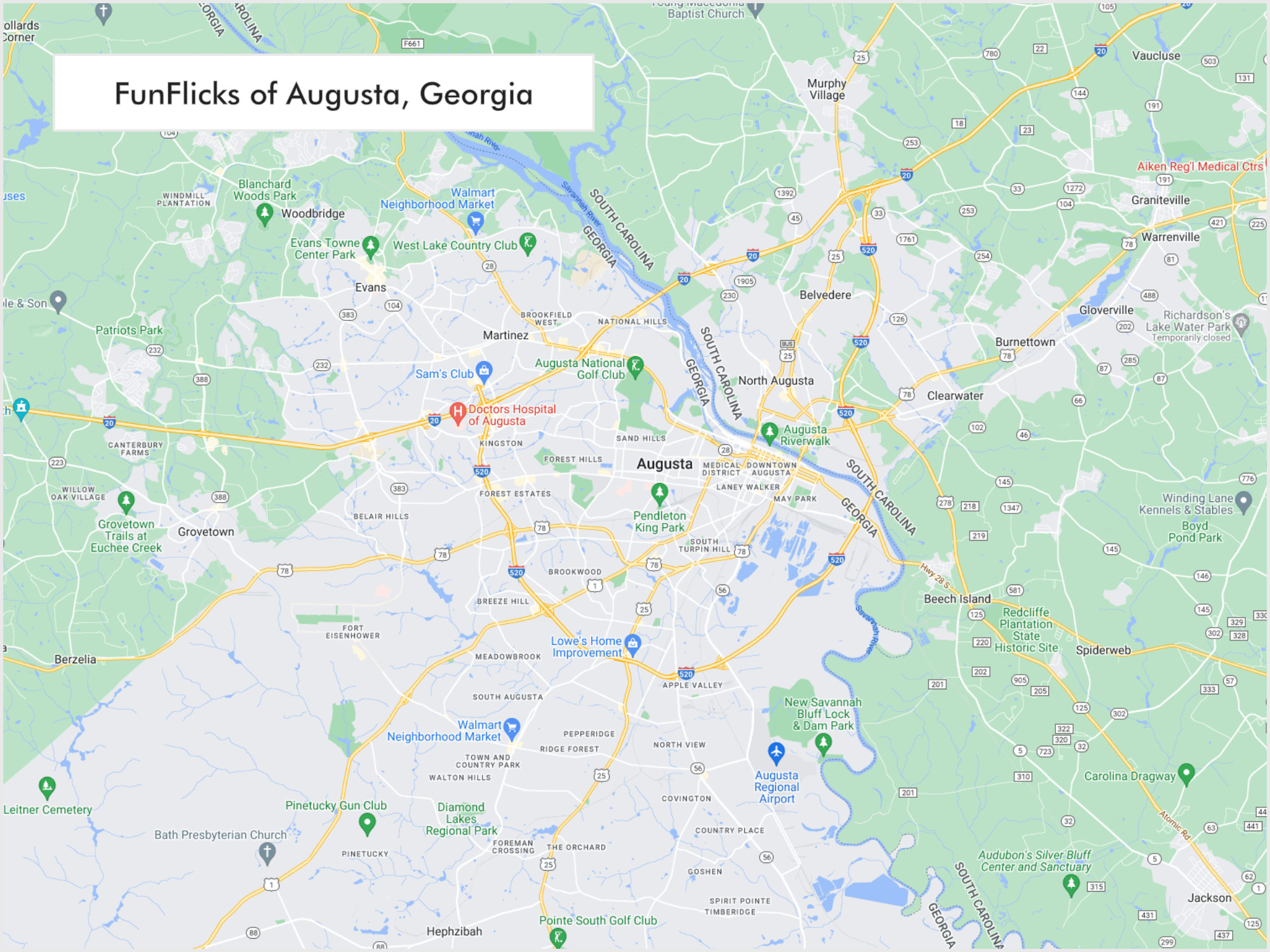 FunFlicks® Augusta territory map