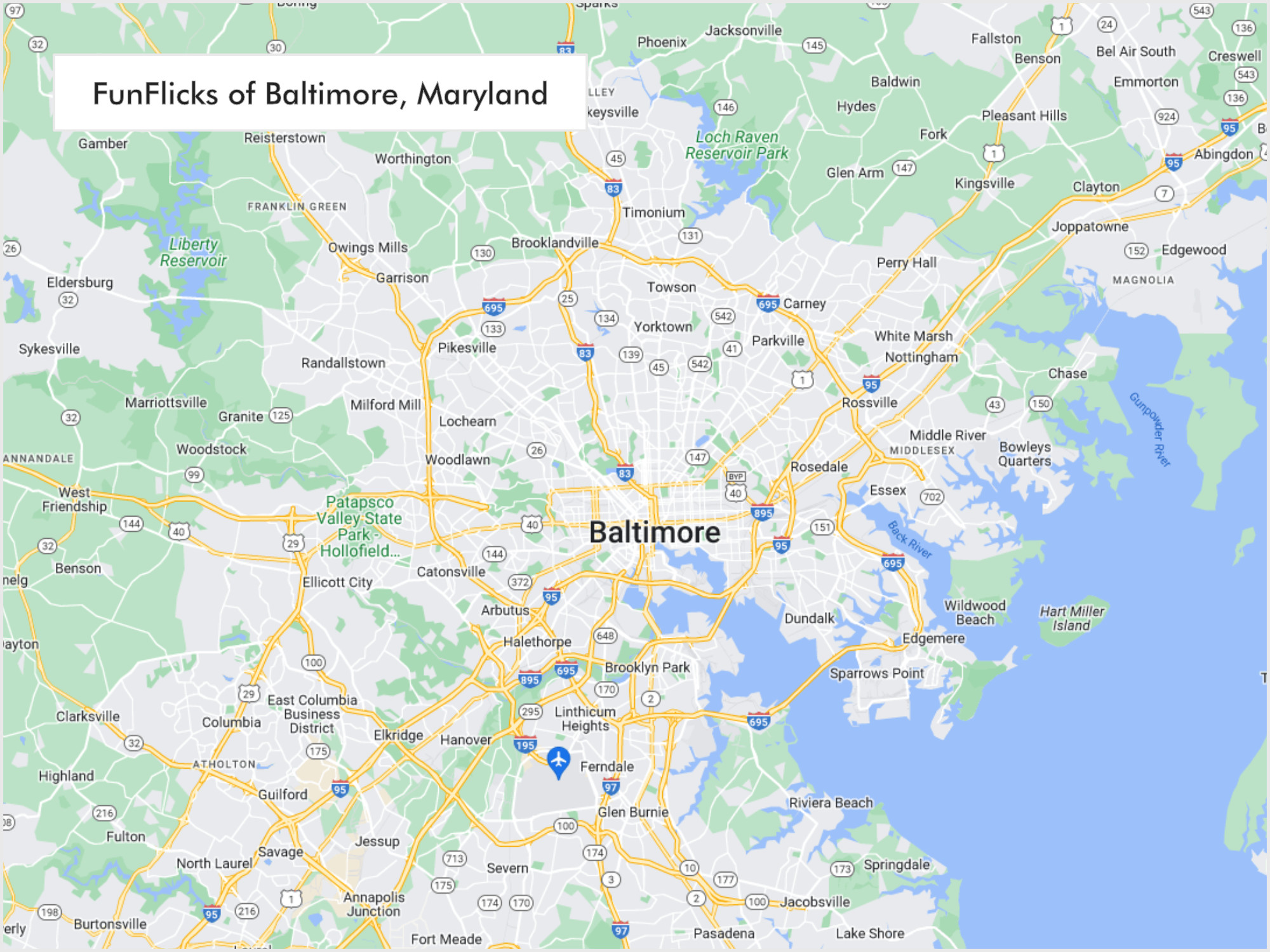 FunFlicks® Baltimore territory map