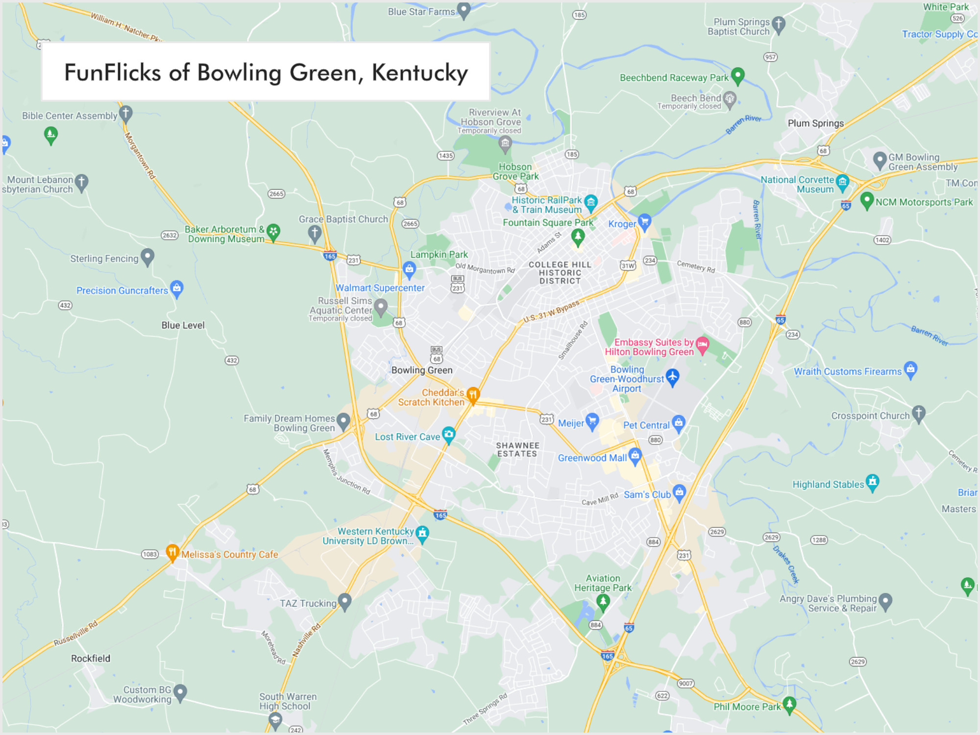 FunFlicks® Bowling Green territory map