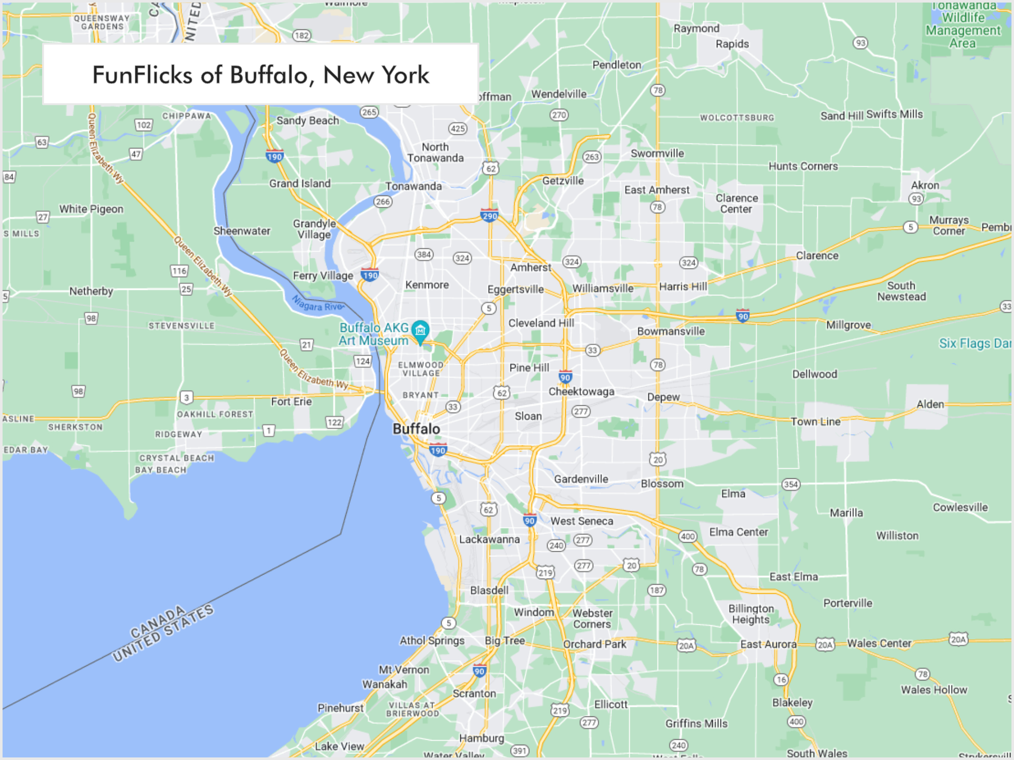 FunFlicks® Buffalo territory map