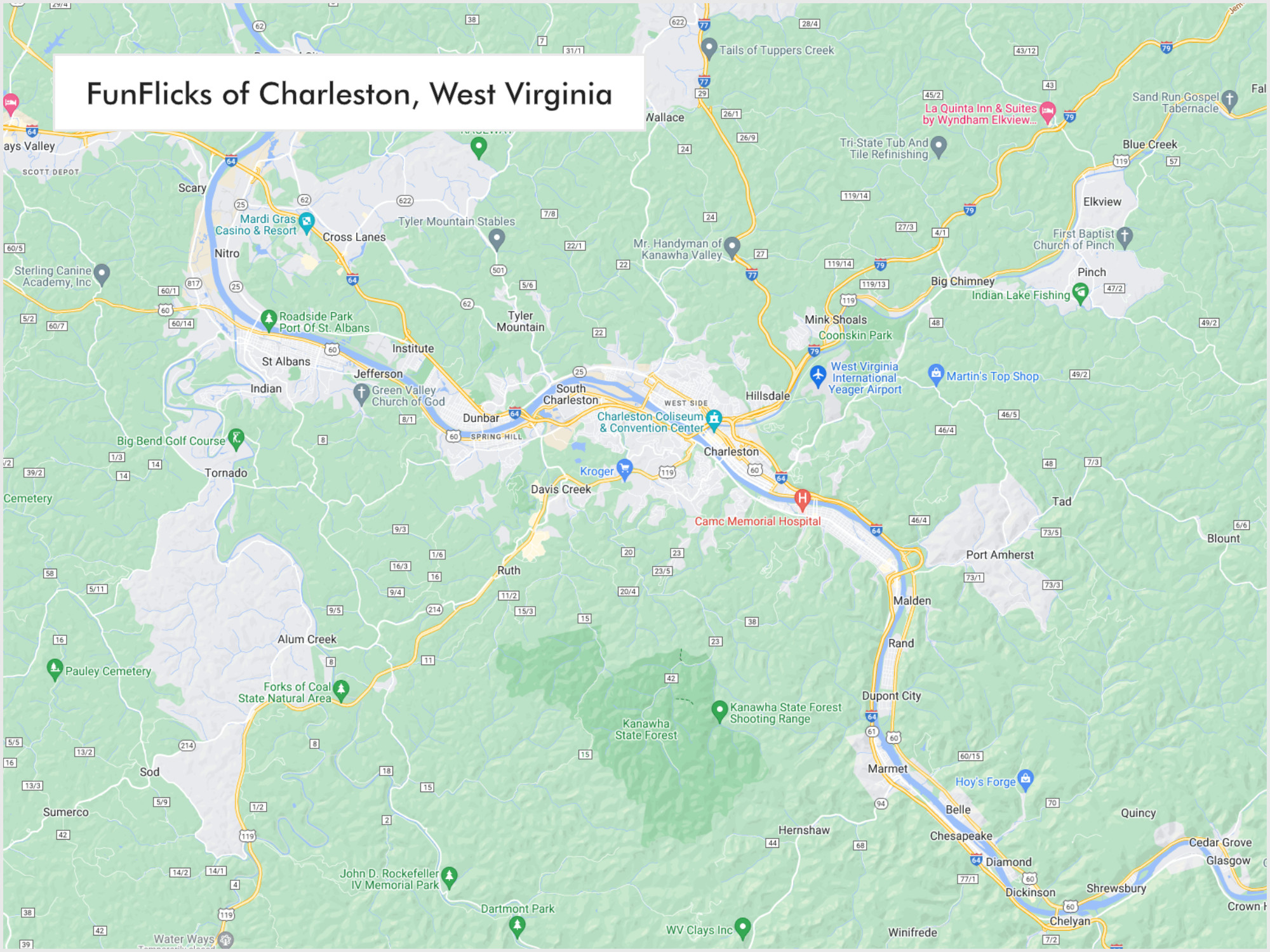 FunFlicks® Charleston territory map