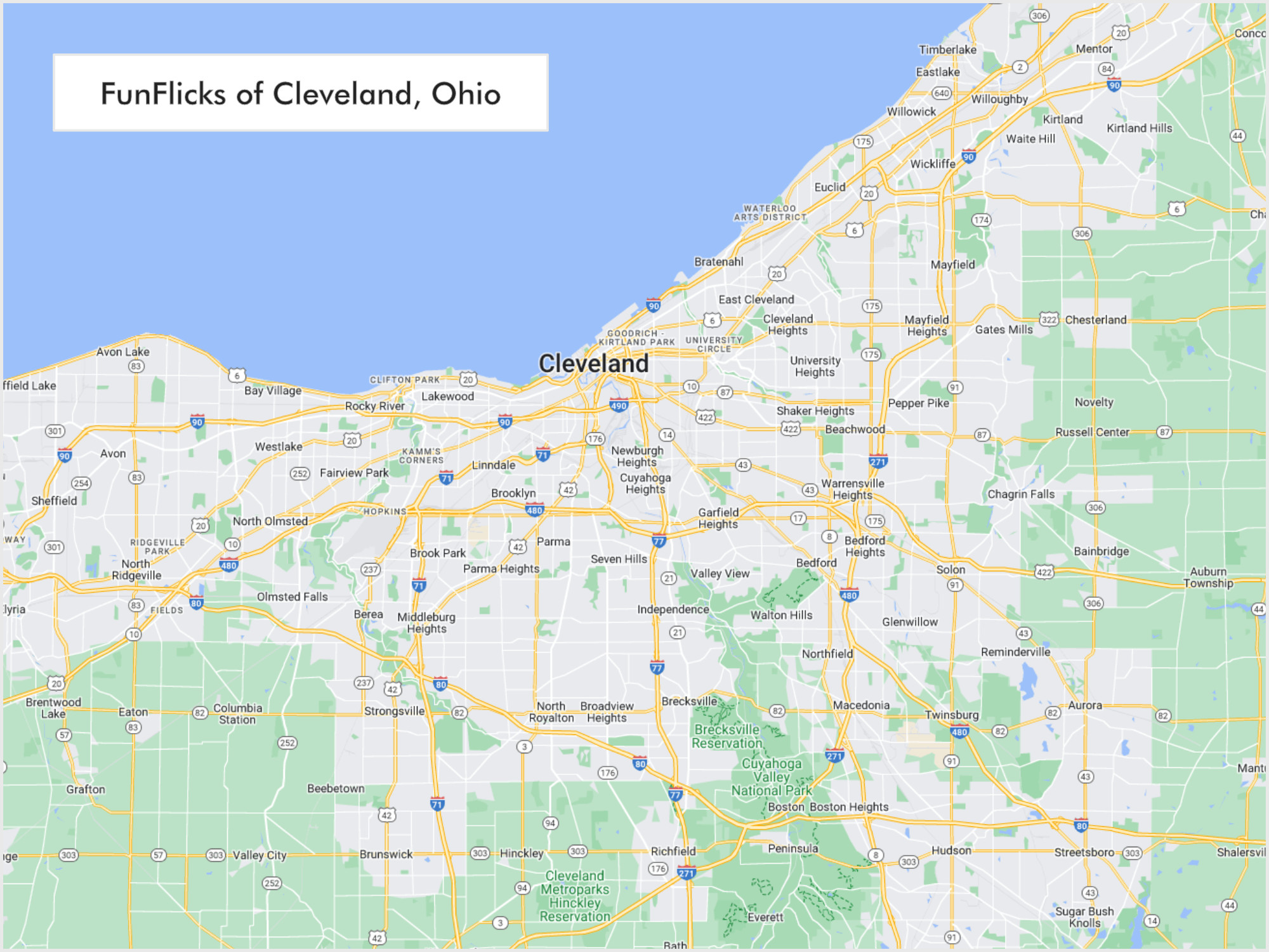 FunFlicks® Cleveland territory map