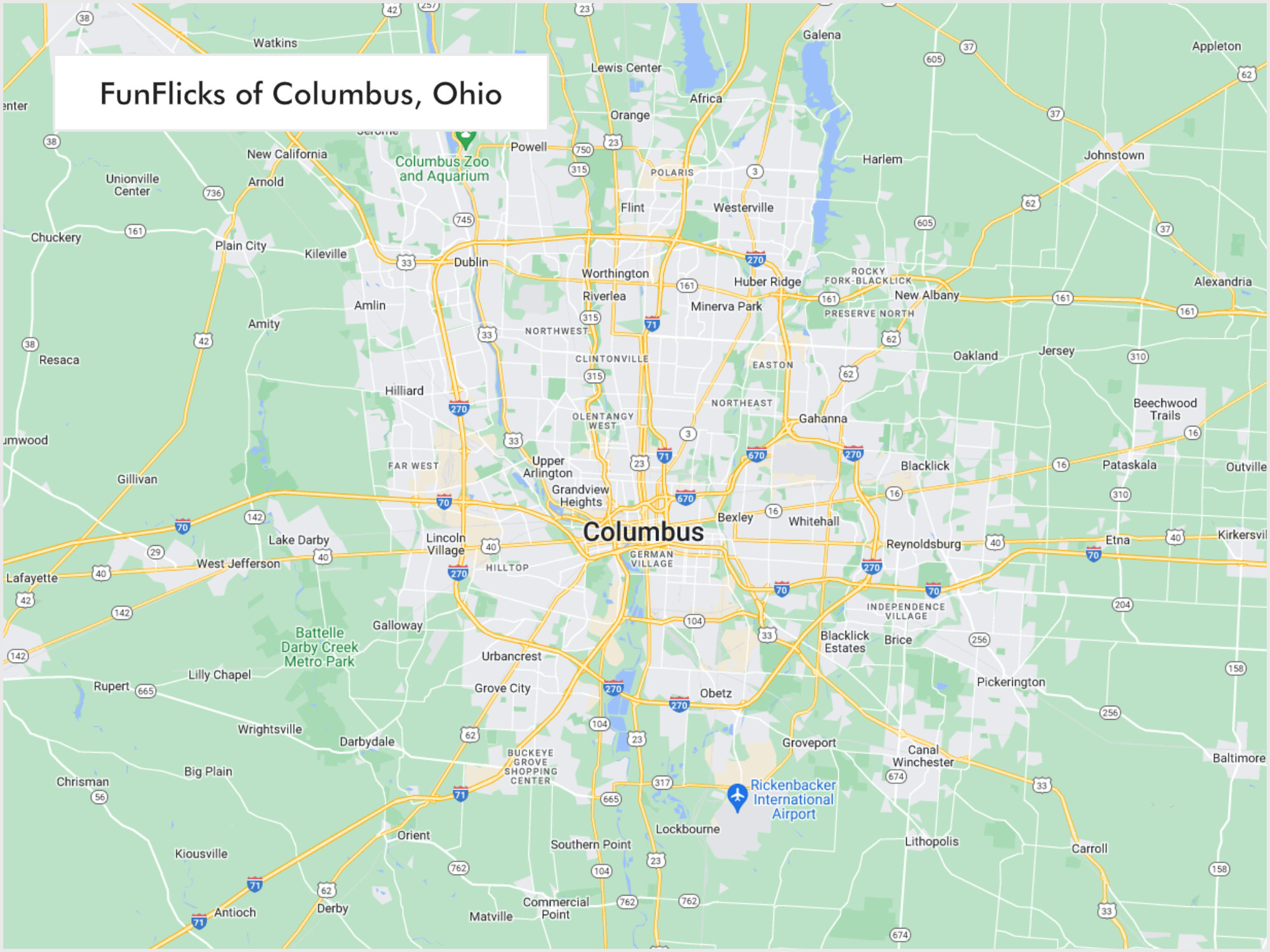FunFlicks® Columbus territory map