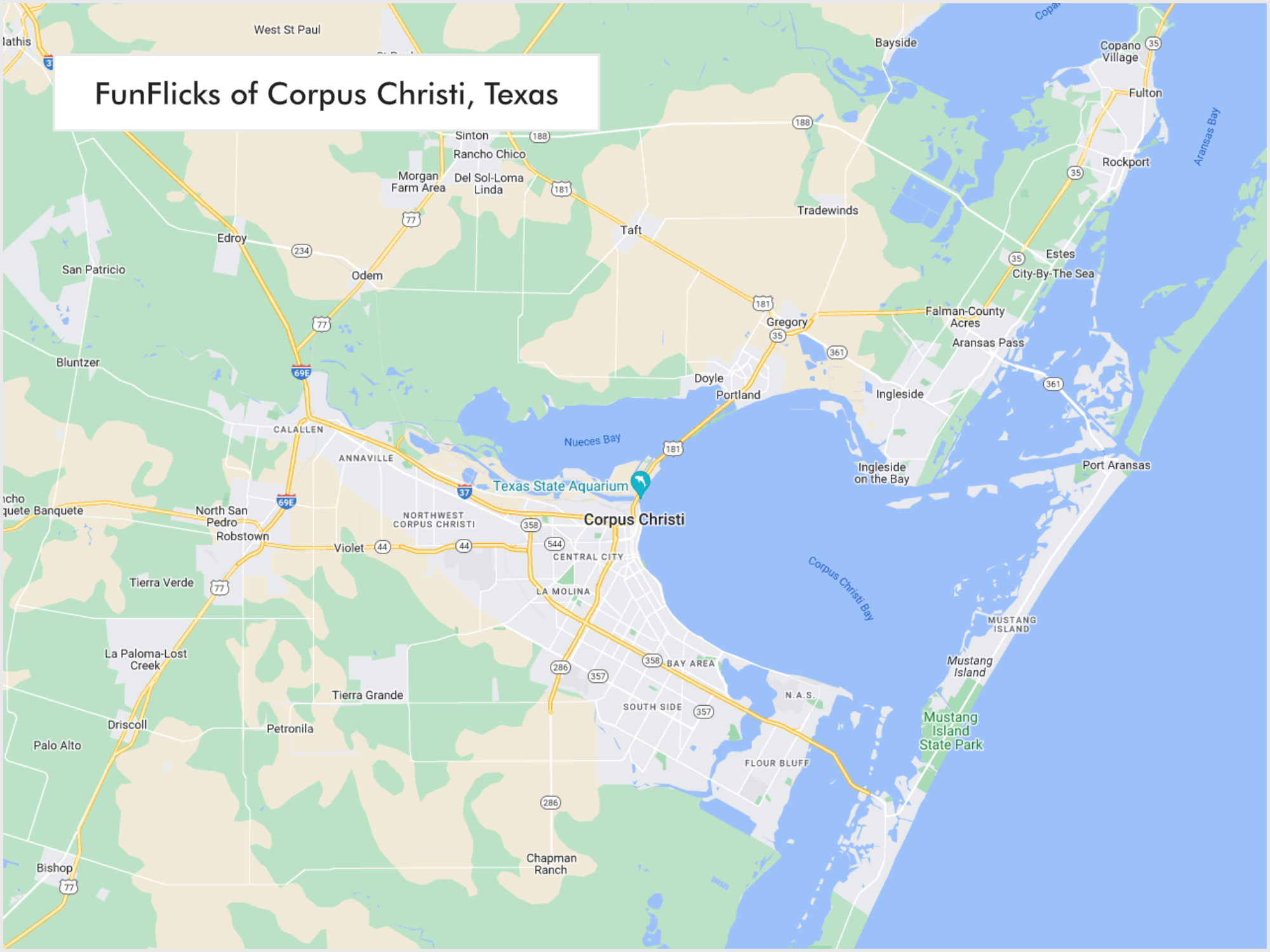 FunFlicks® Corpus Christi territory map