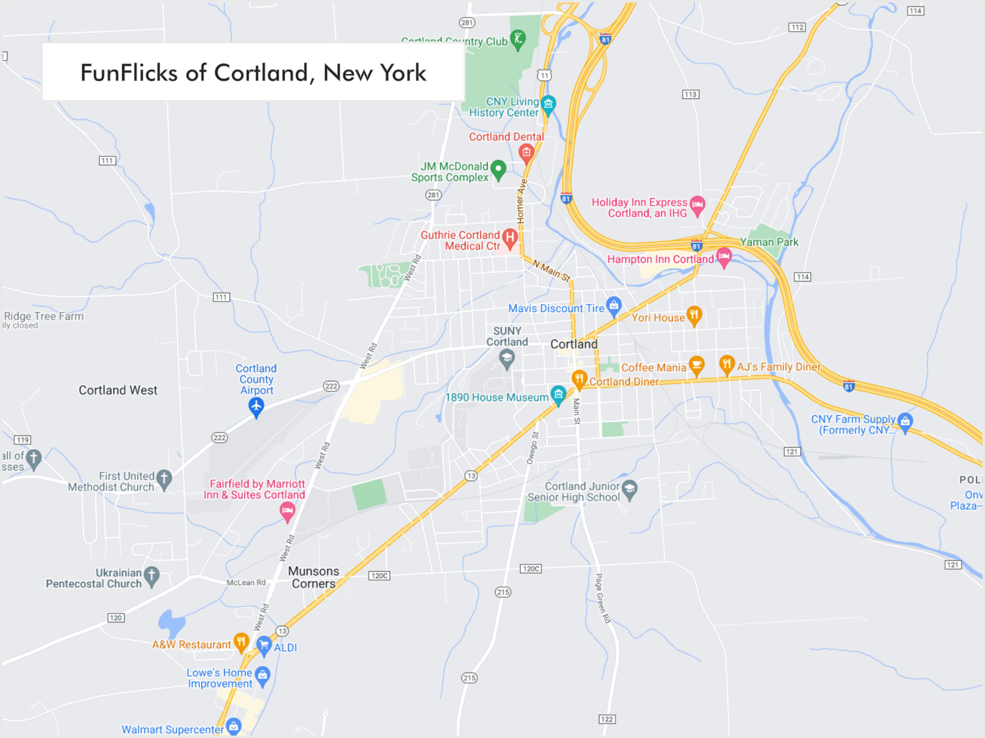 FunFlicks® Cortland territory map