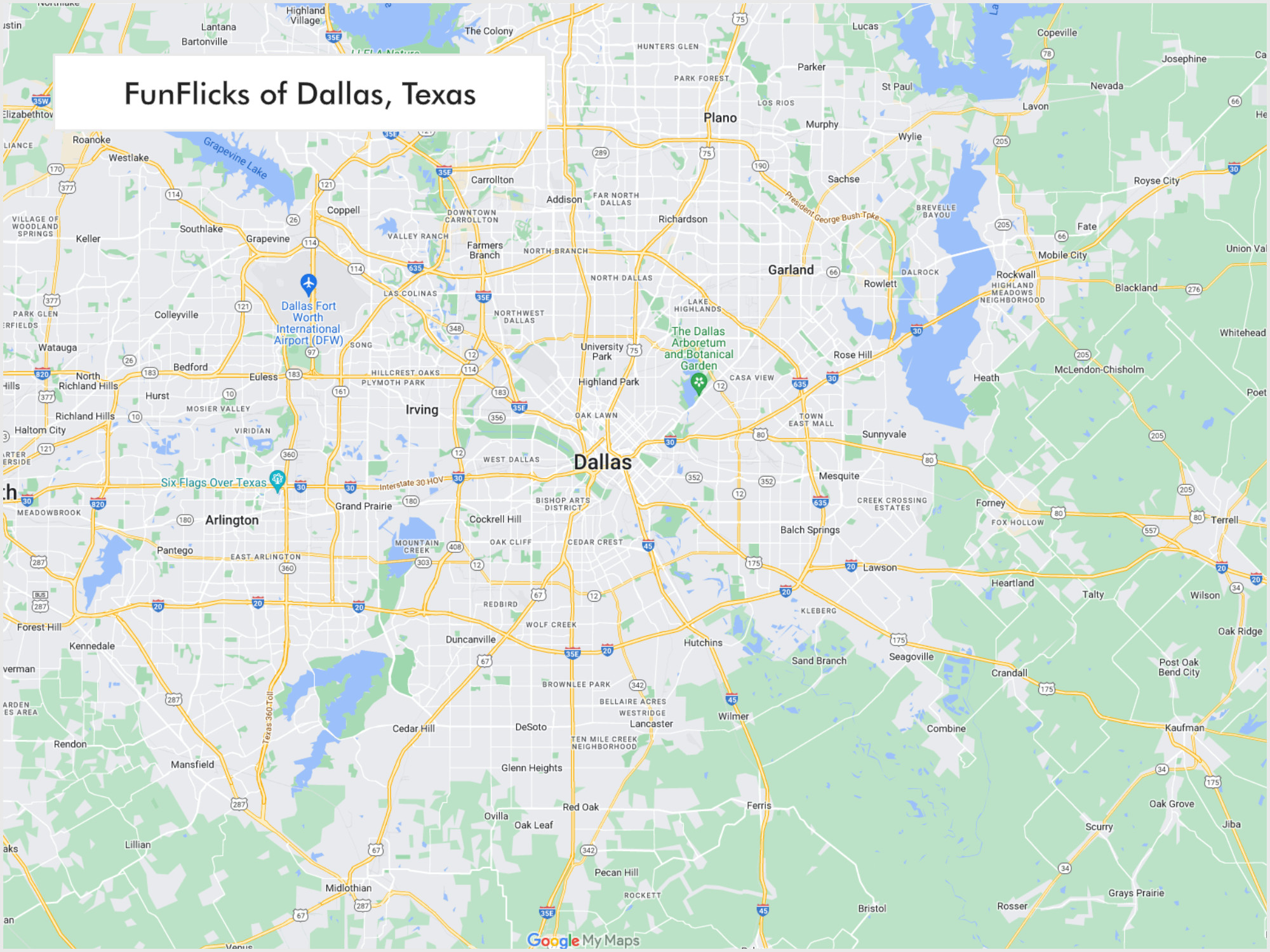 FunFlicks® Dallas territory map