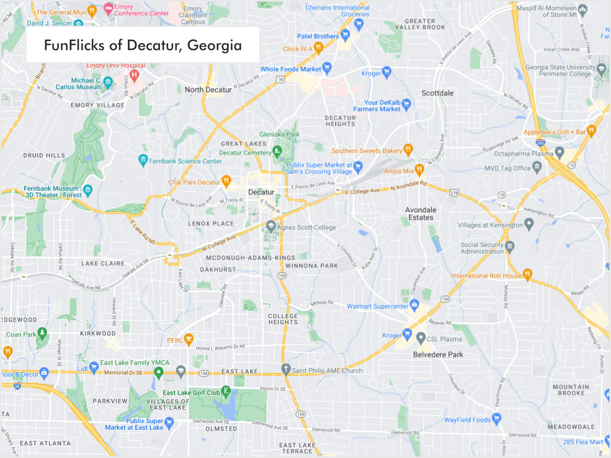 FunFlicks® Decatur territory map