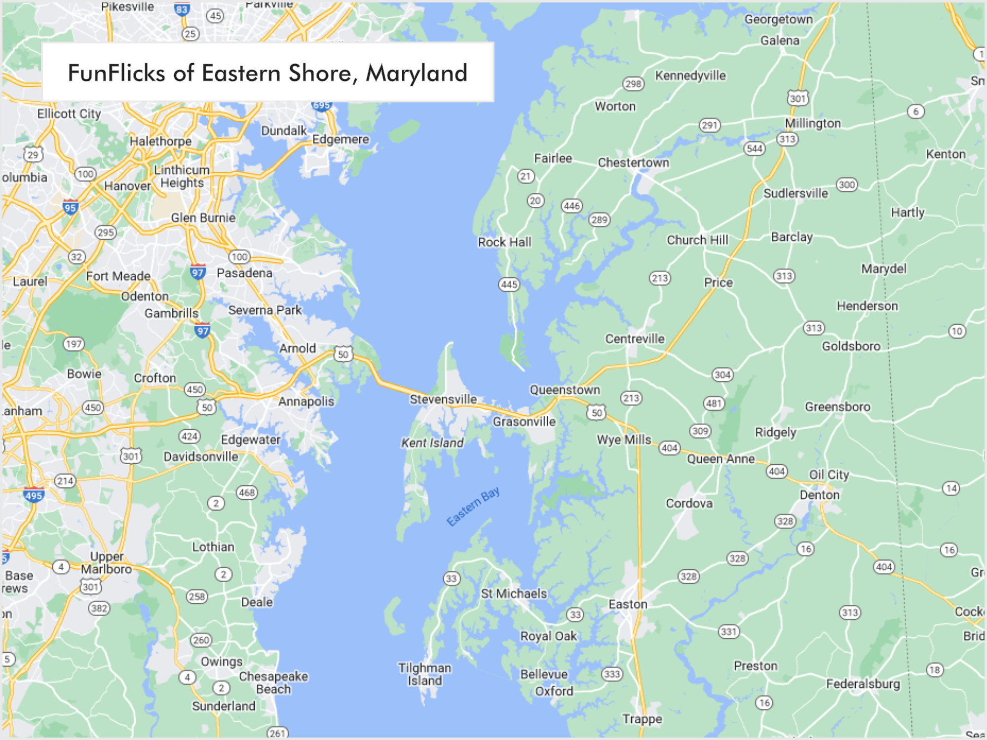 FunFlicks® Eastern Shore territory map