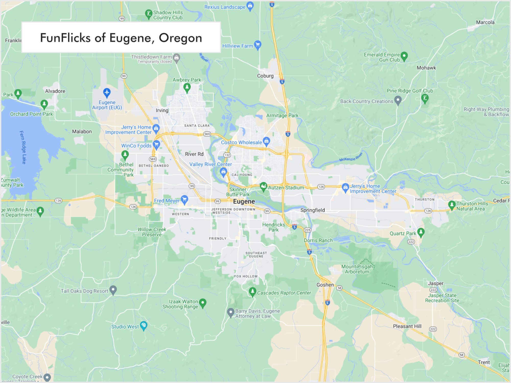 FunFlicks® Eugene territory map