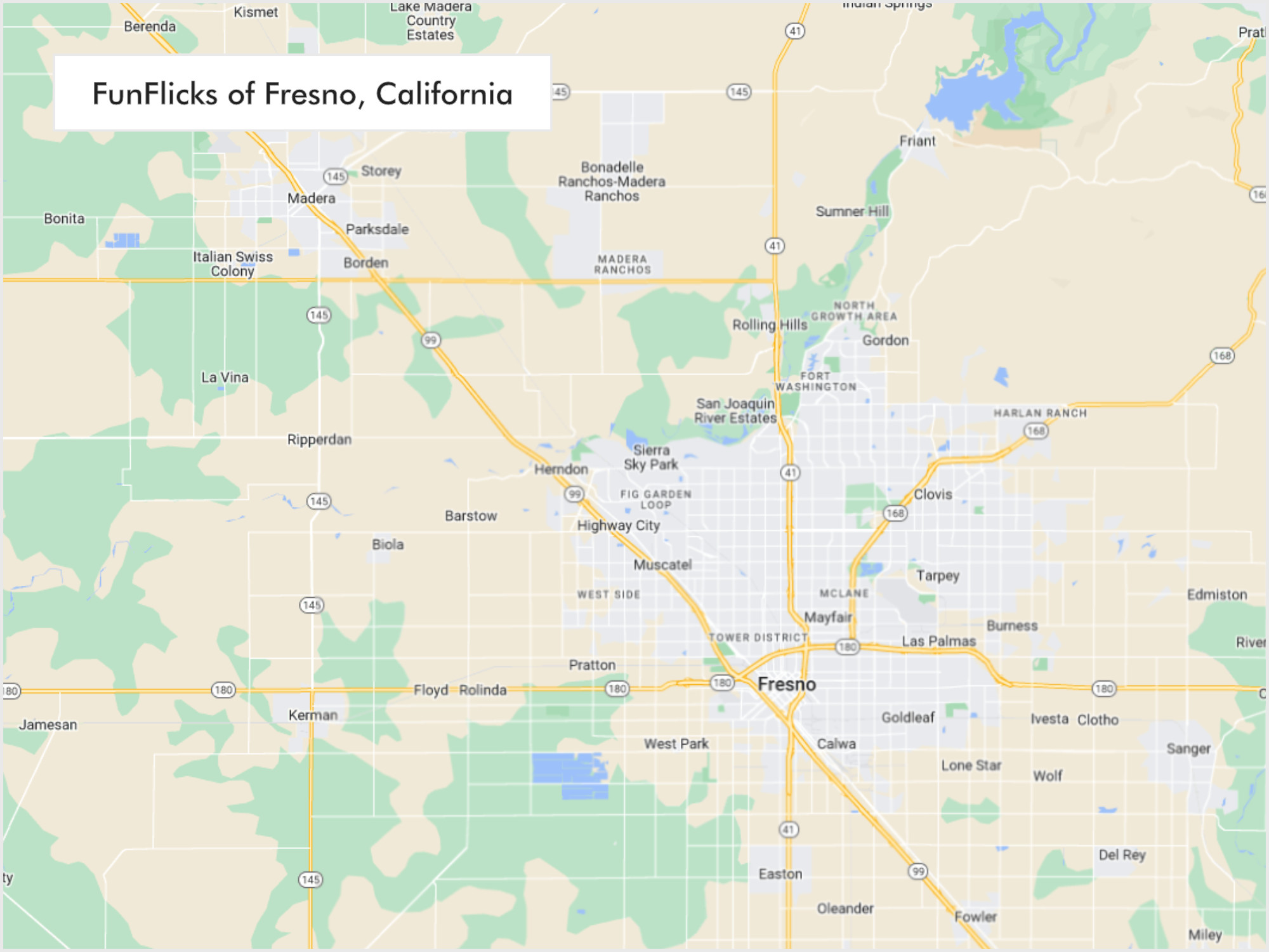 FunFlicks® Fresno territory map