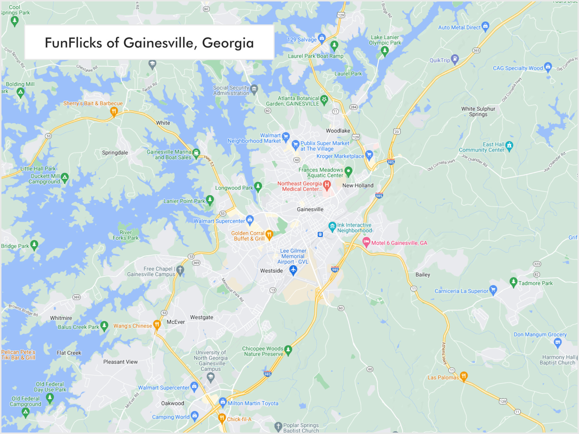 FunFlicks® Gainesville territory map