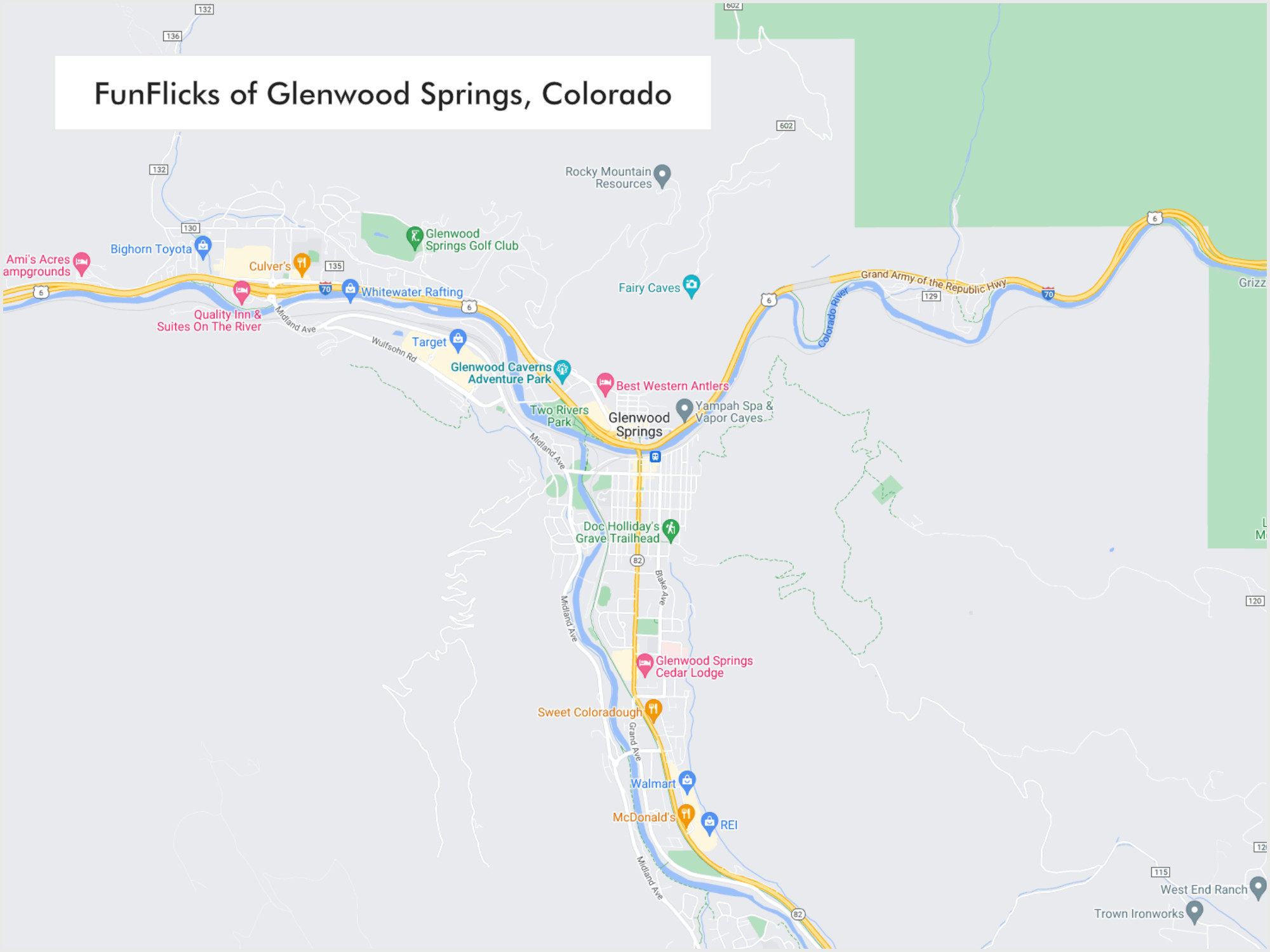 FunFlicks® Glenwood Springs territory map