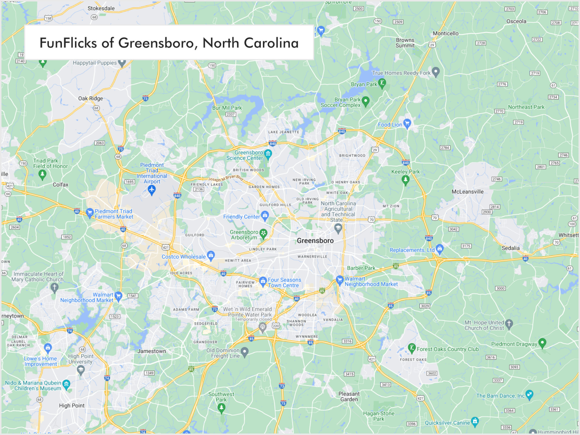 FunFlicks® Greensboro territory map