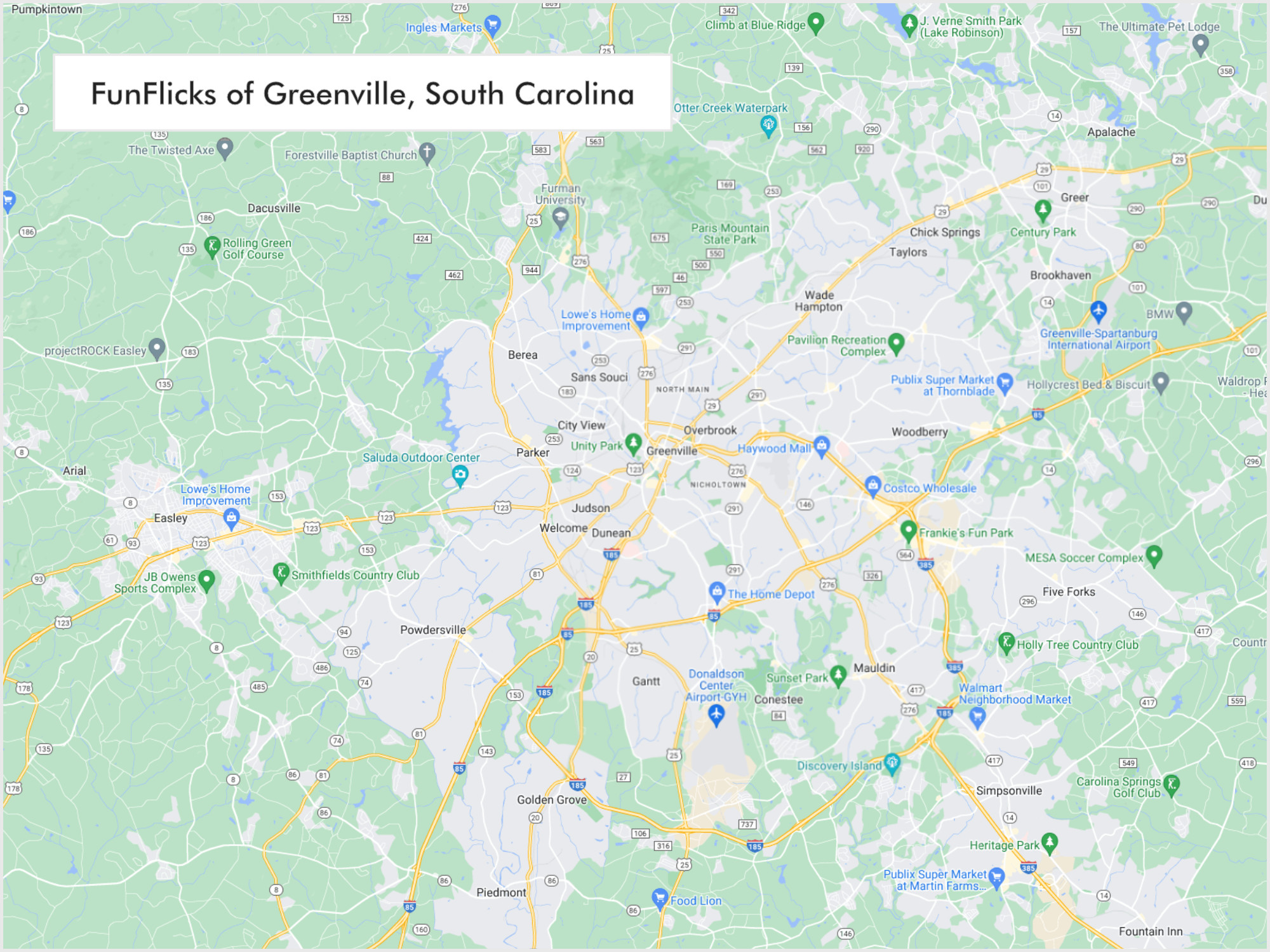 FunFlicks® Greenville territory map