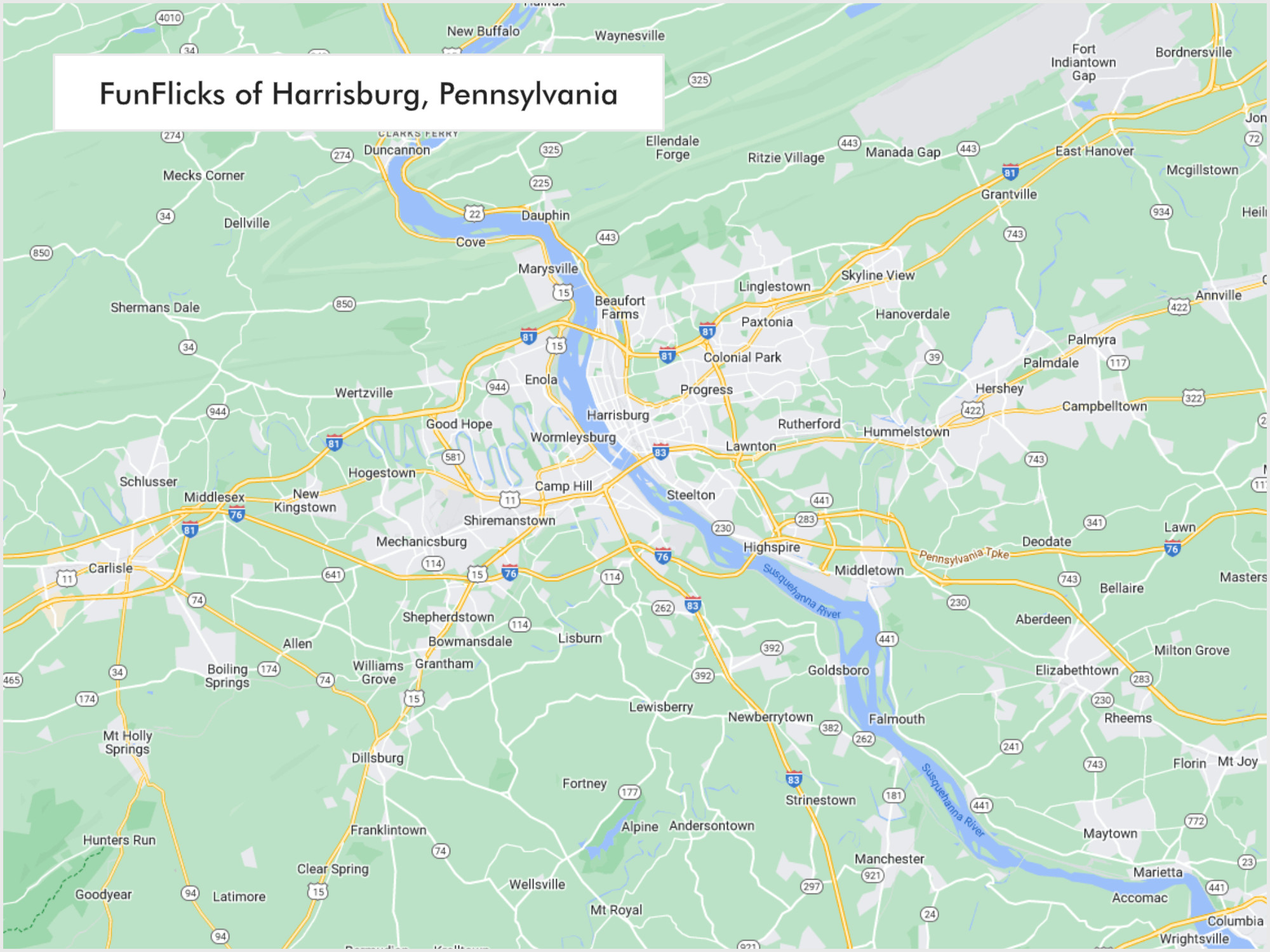 FunFlicks® Harrisburg territory map