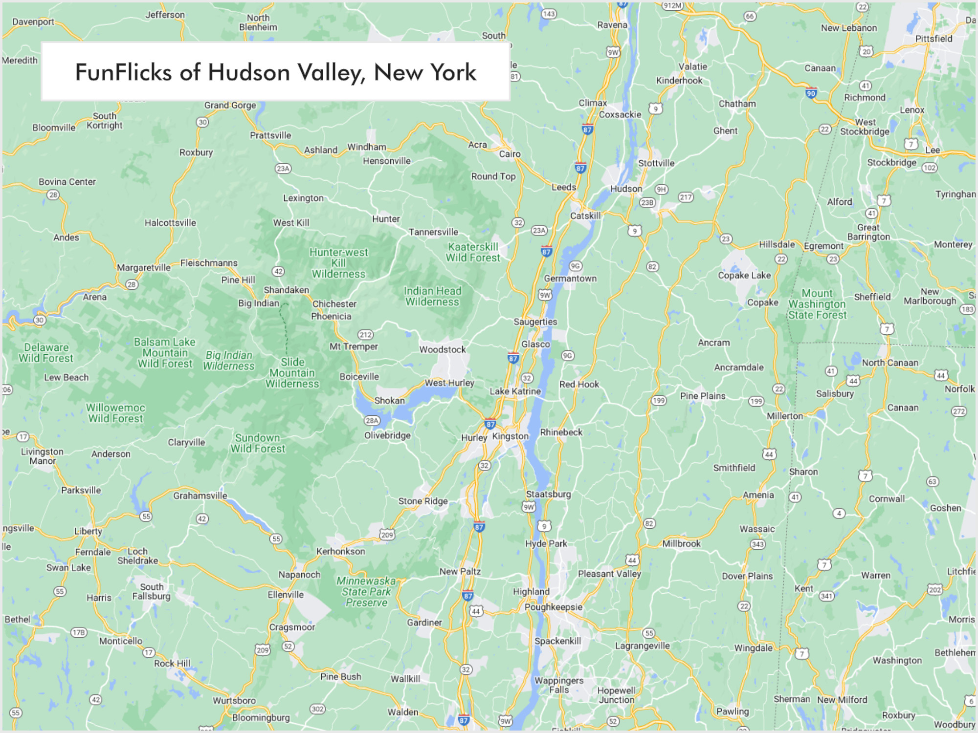 FunFlicks® Hudson Valley territory map