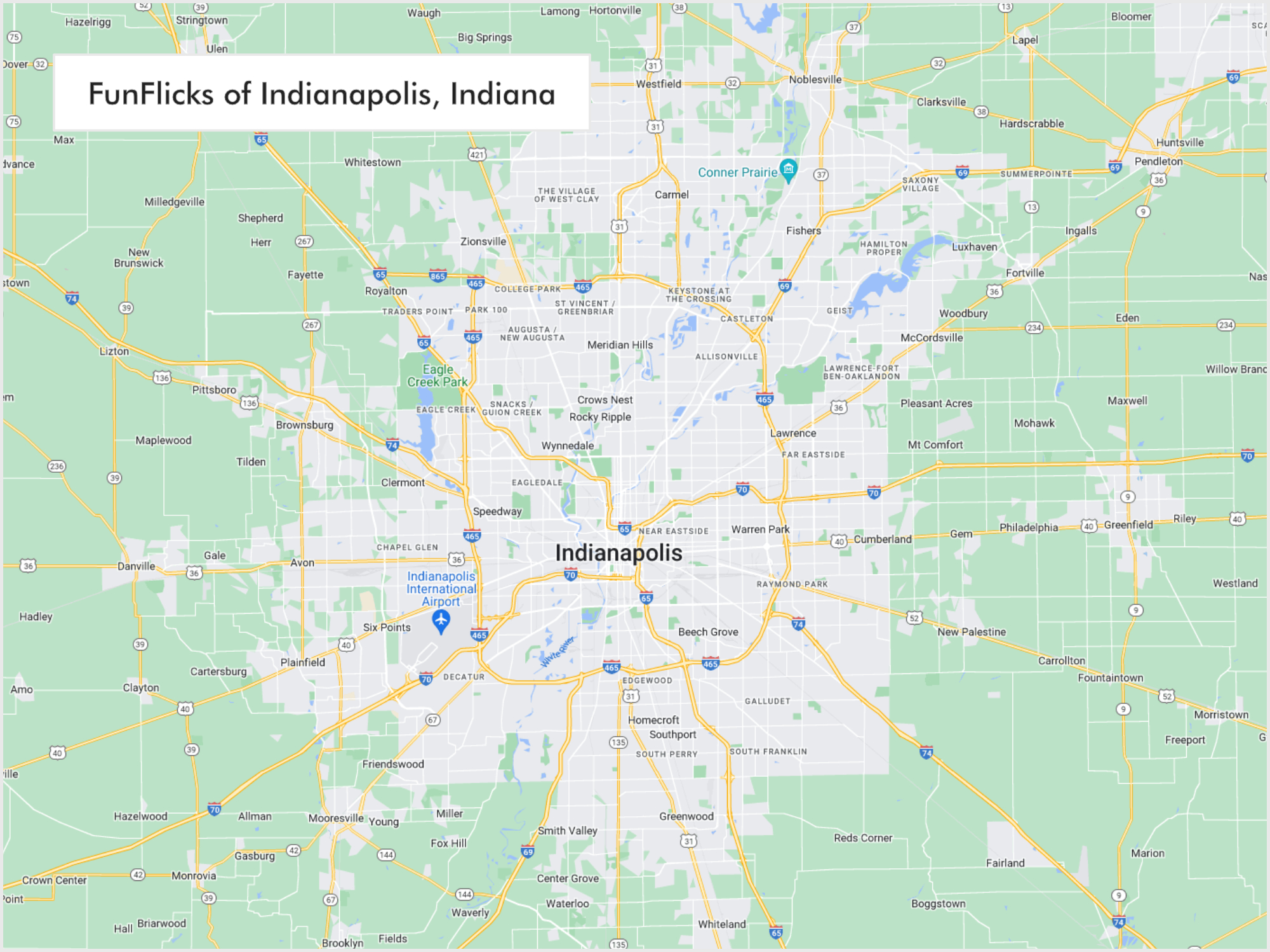 FunFlicks® Indianapolis territory map