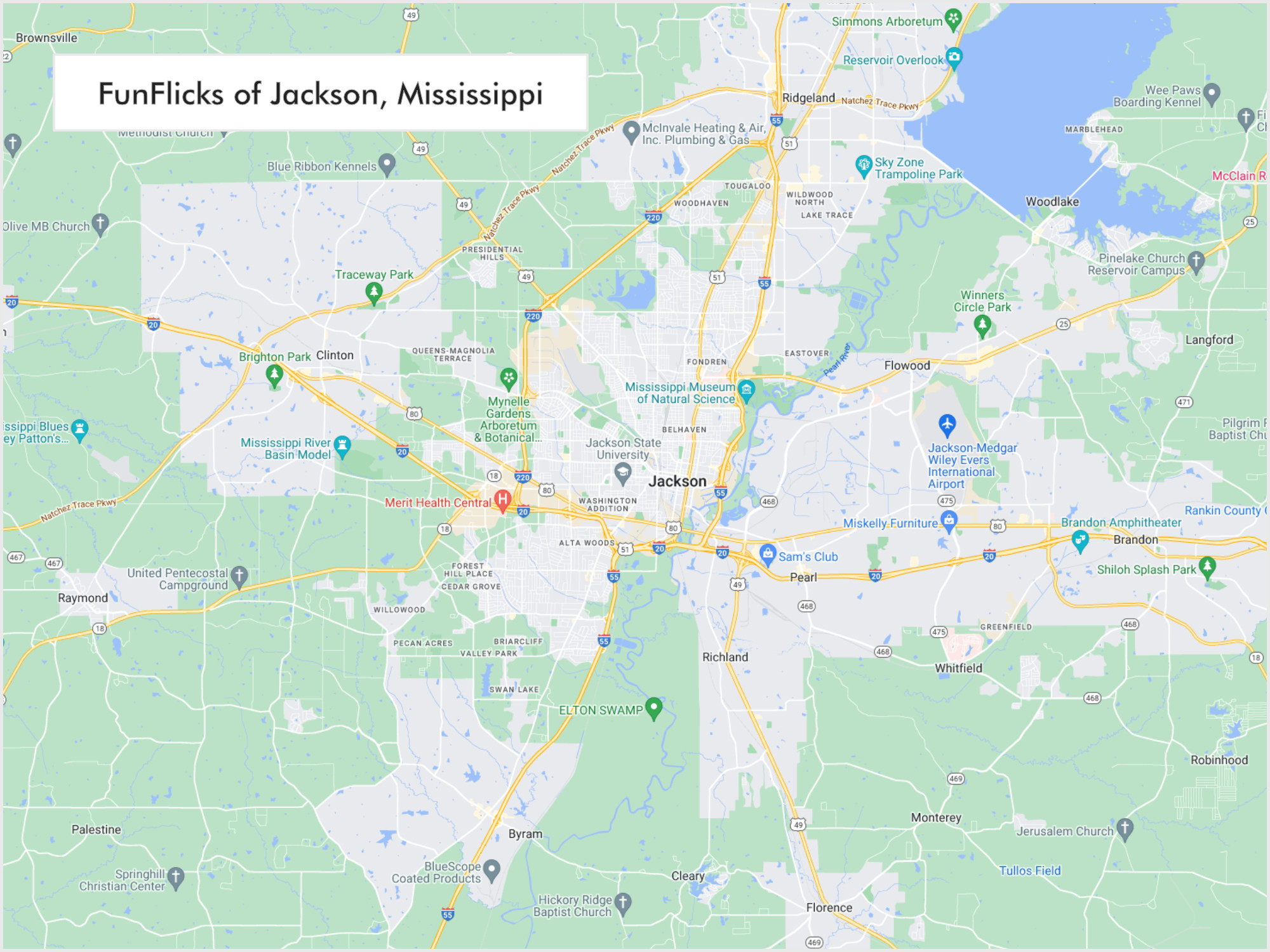 FunFlicks® Jackson territory map