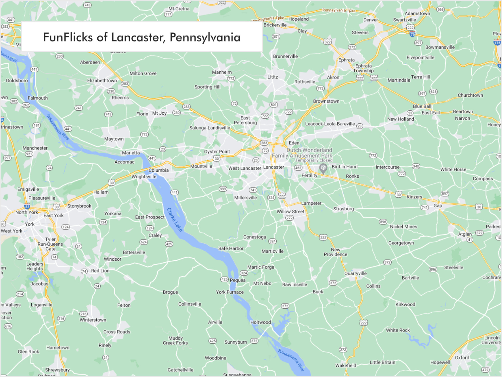FunFlicks® Lancaster territory map