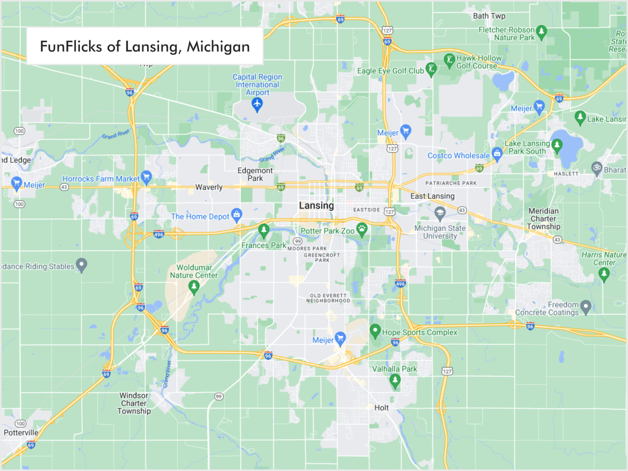 FunFlicks® Lansing territory map