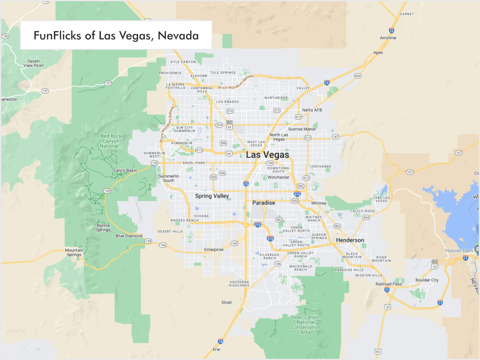 FunFlicks® Las Vegas territory map