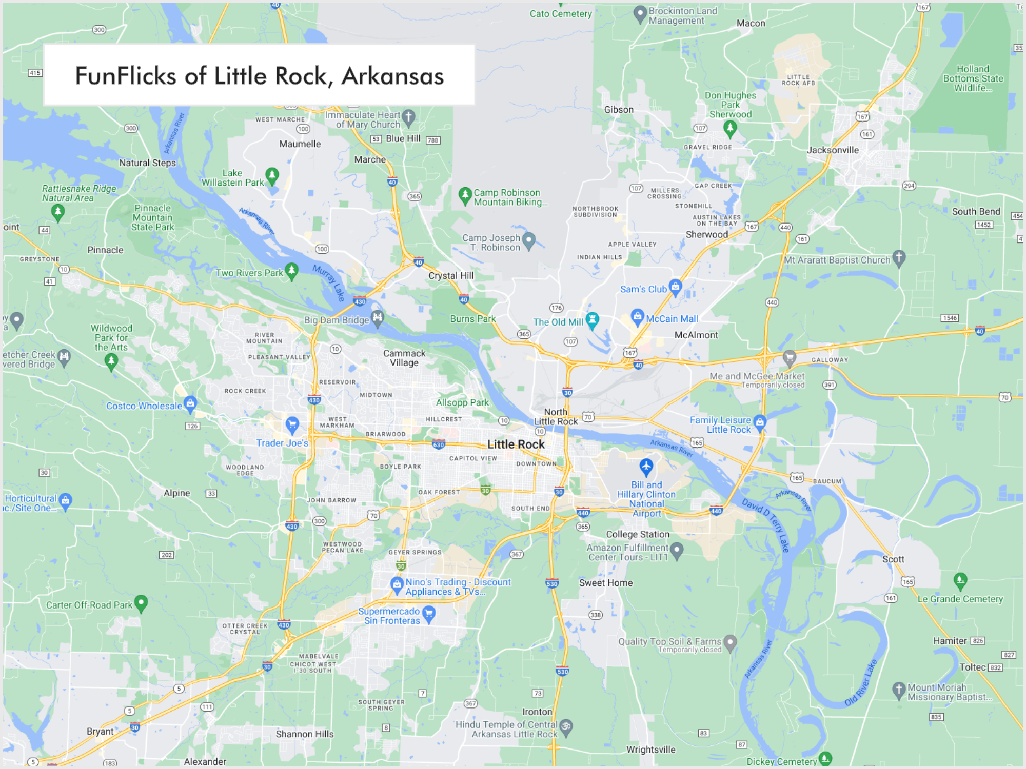 FunFlicks® Little Rock territory map