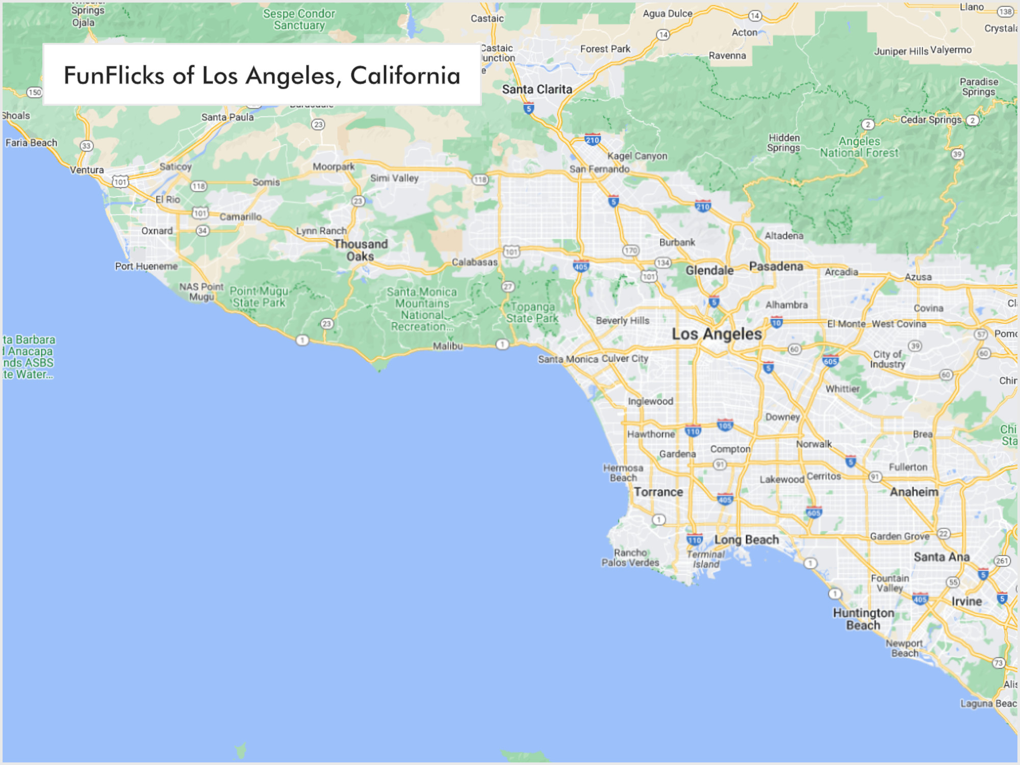 FunFlicks® Los Angeles territory map