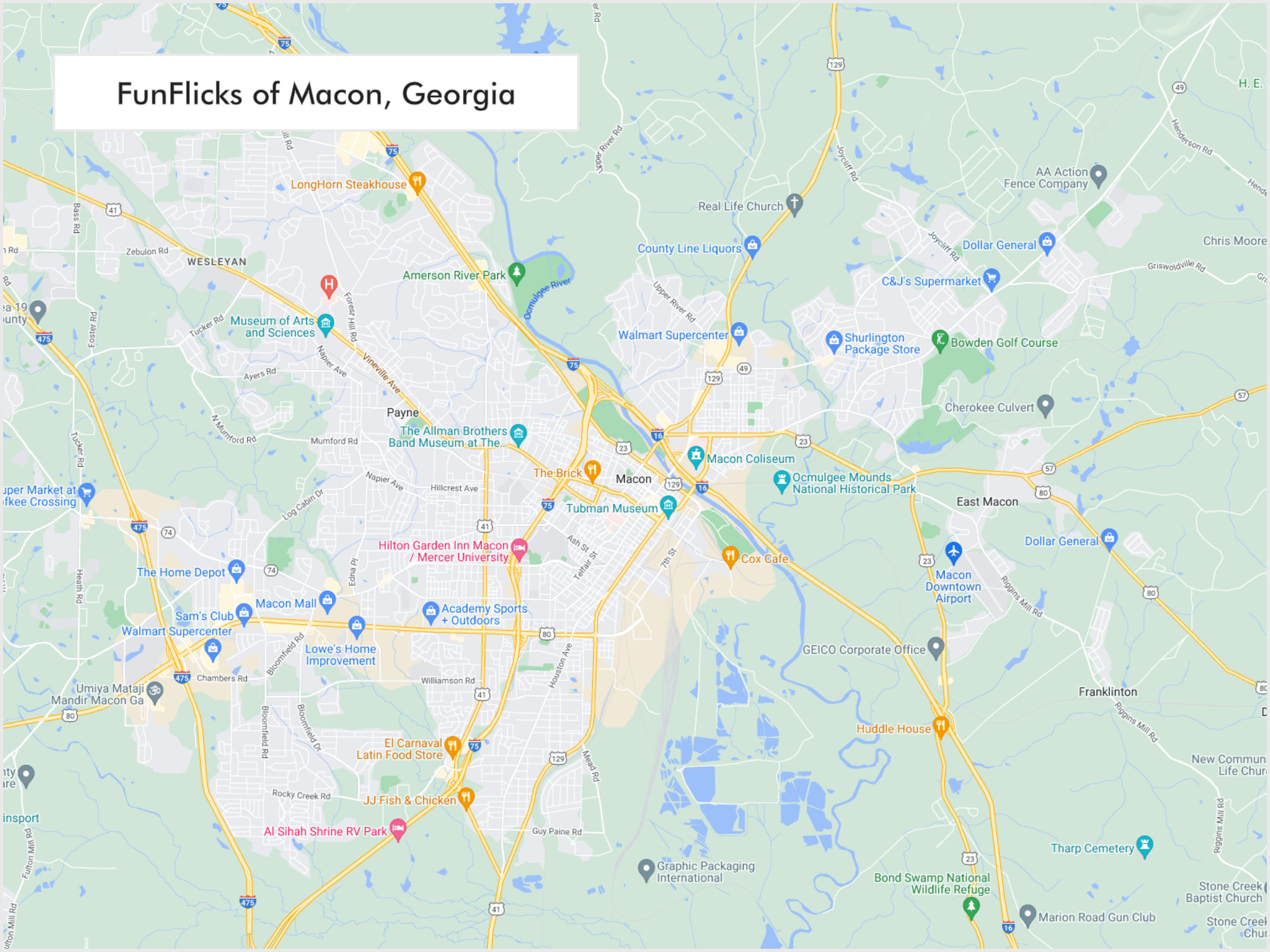 FunFlicks® Macon territory map