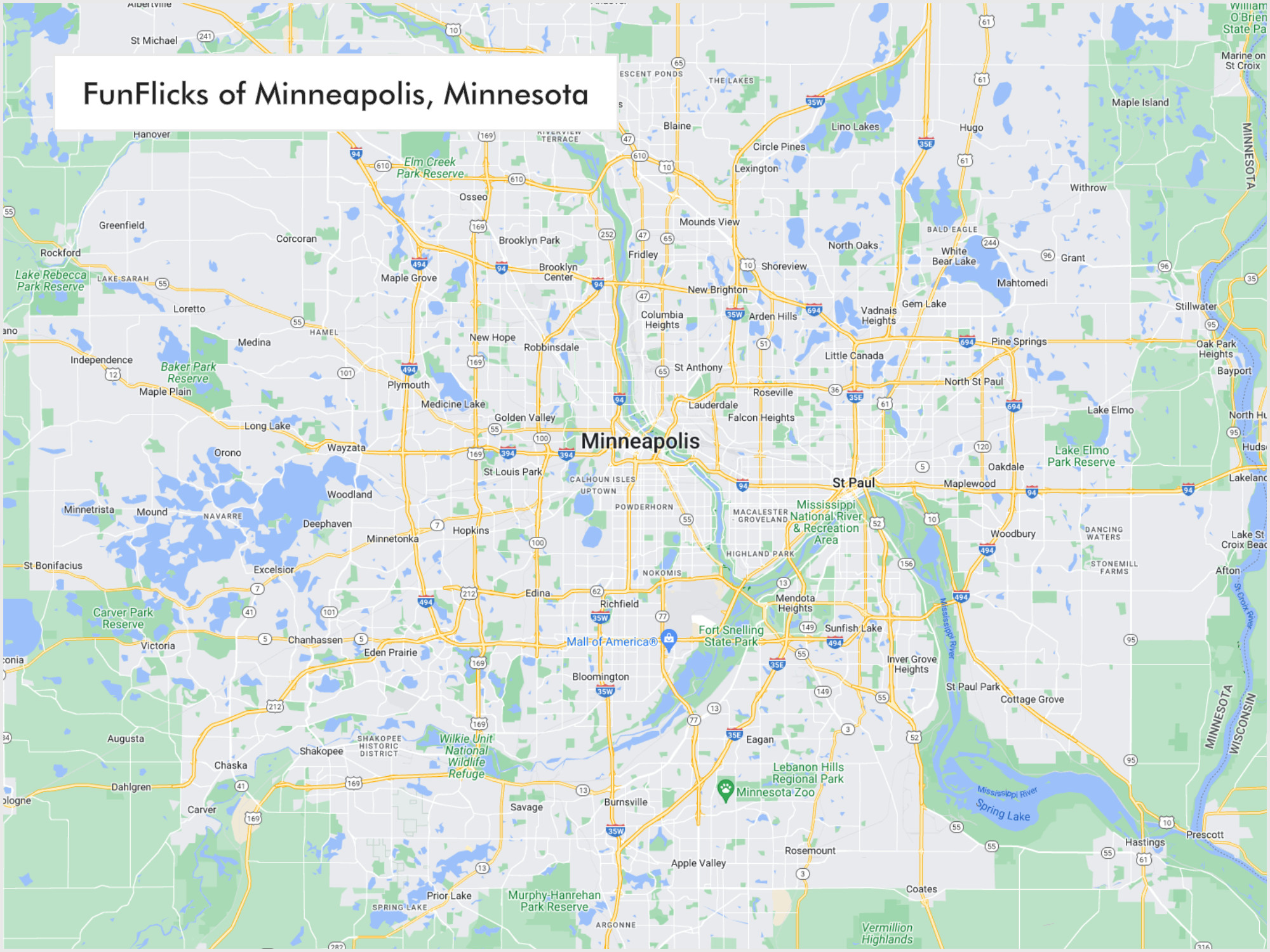 FunFlicks® Minneapolis territory map