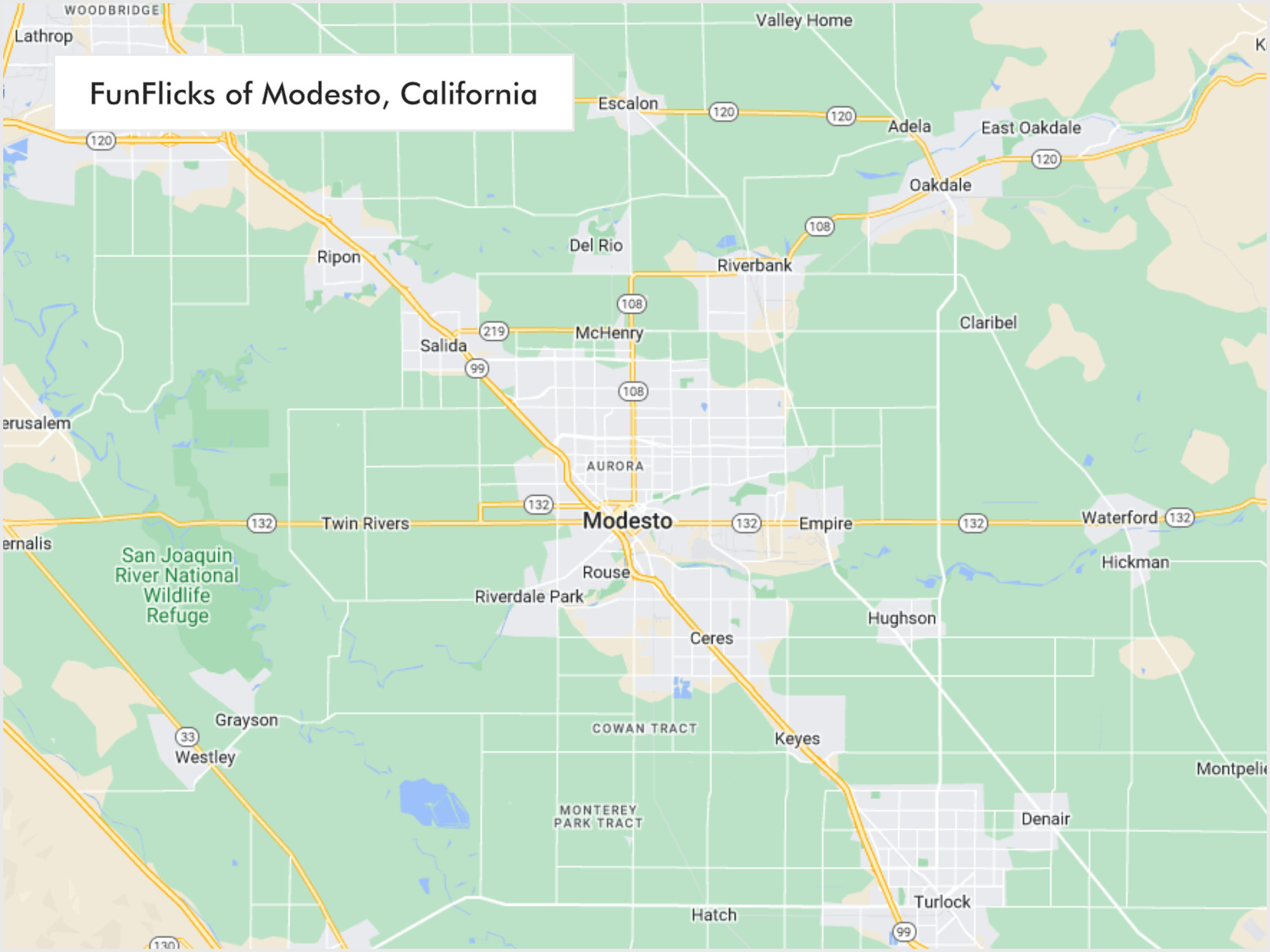 FunFlicks® Modesto territory map