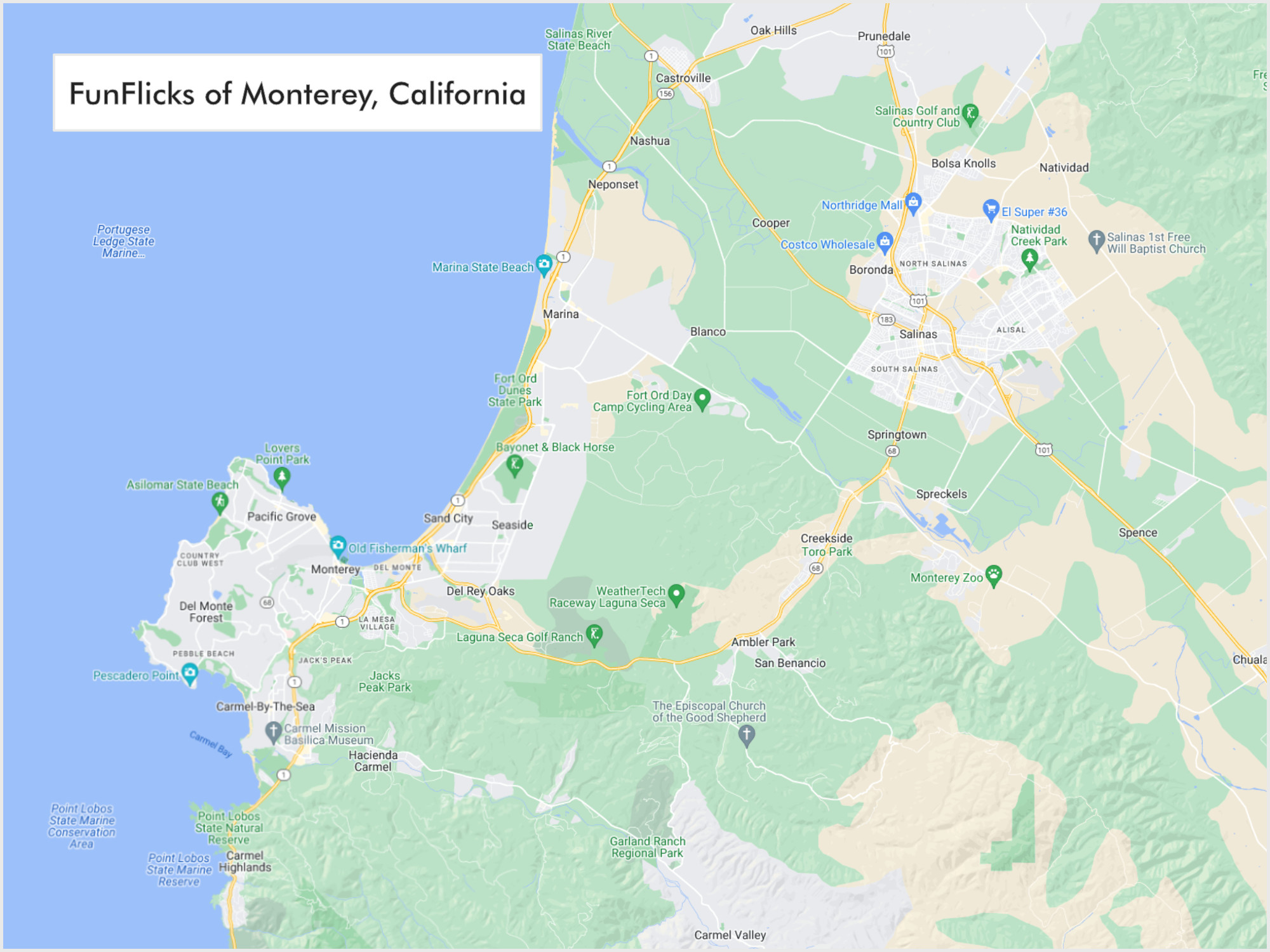 FunFlicks® Monterey territory map