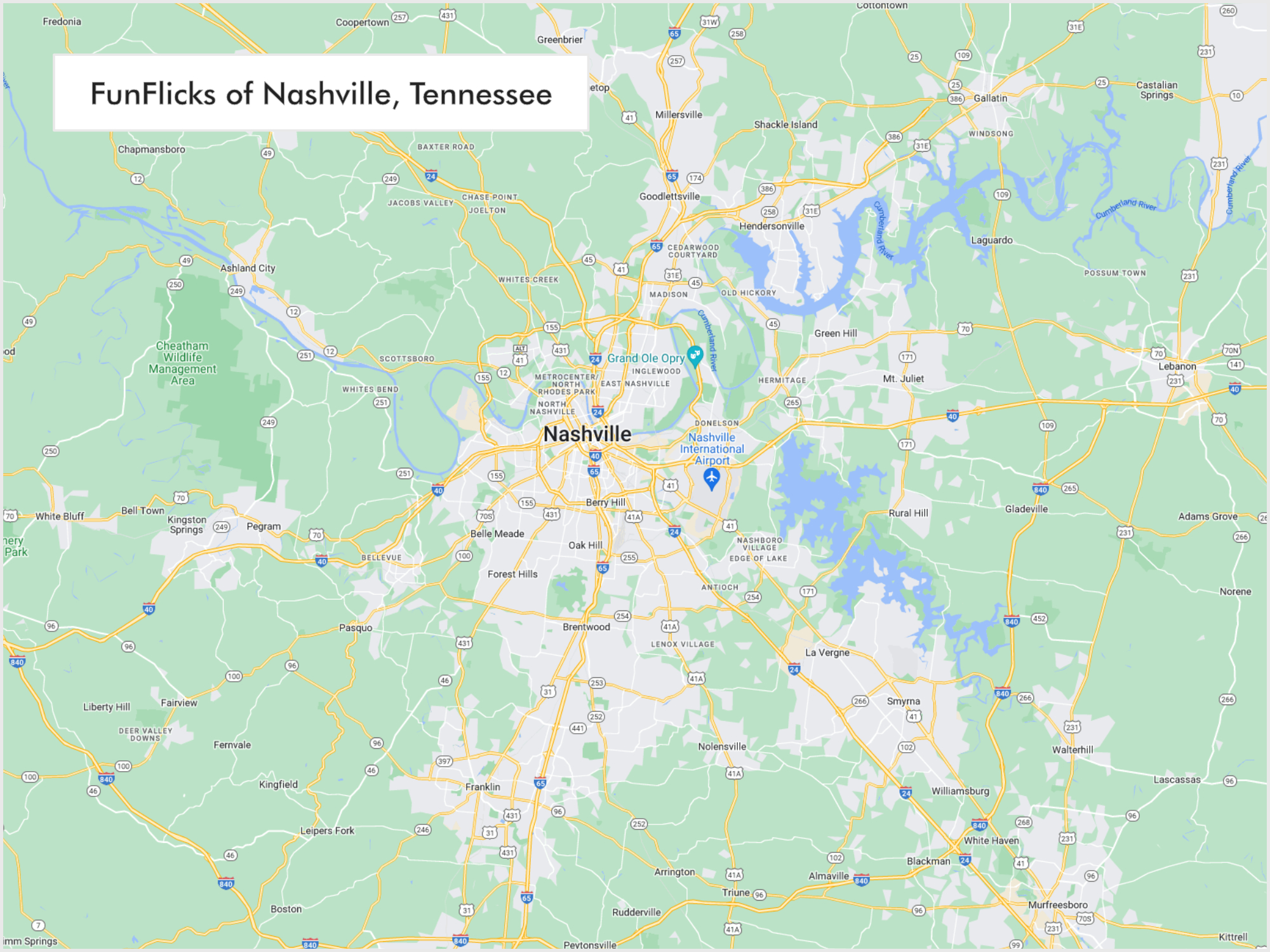 FunFlicks® Nashville territory map
