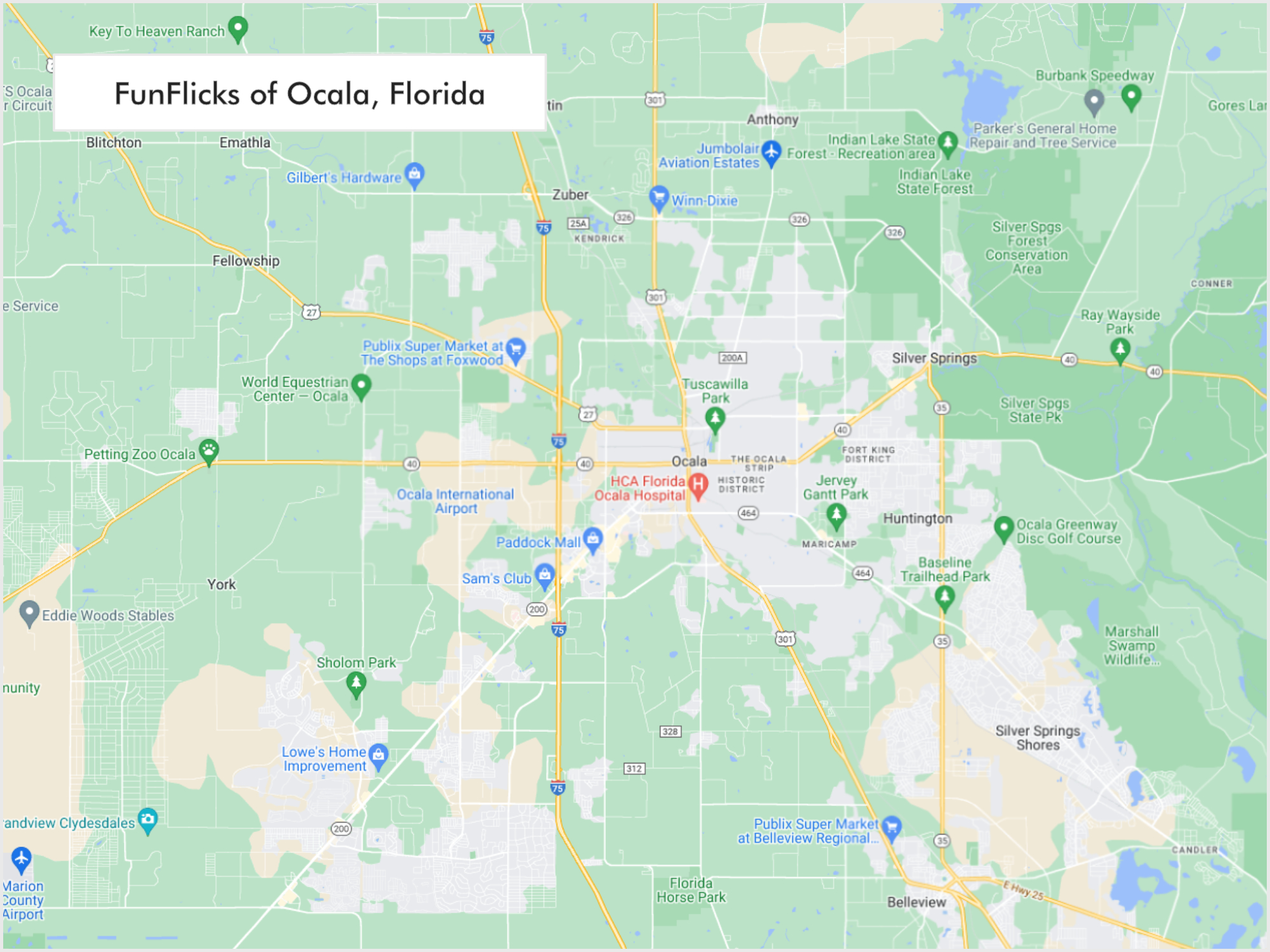 FunFlicks® Ocala territory map