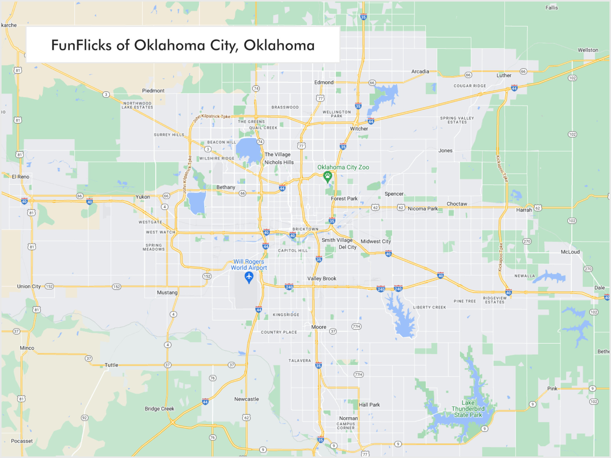 FunFlicks® Oklahoma City territory map