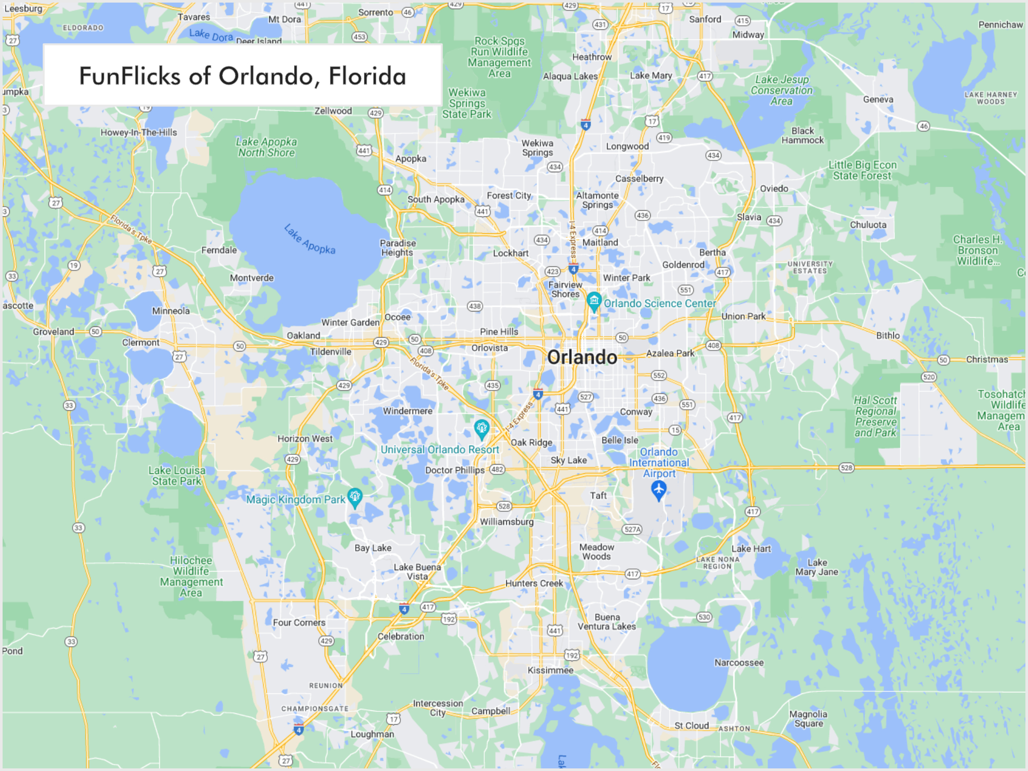 FunFlicks® Orlando territory map