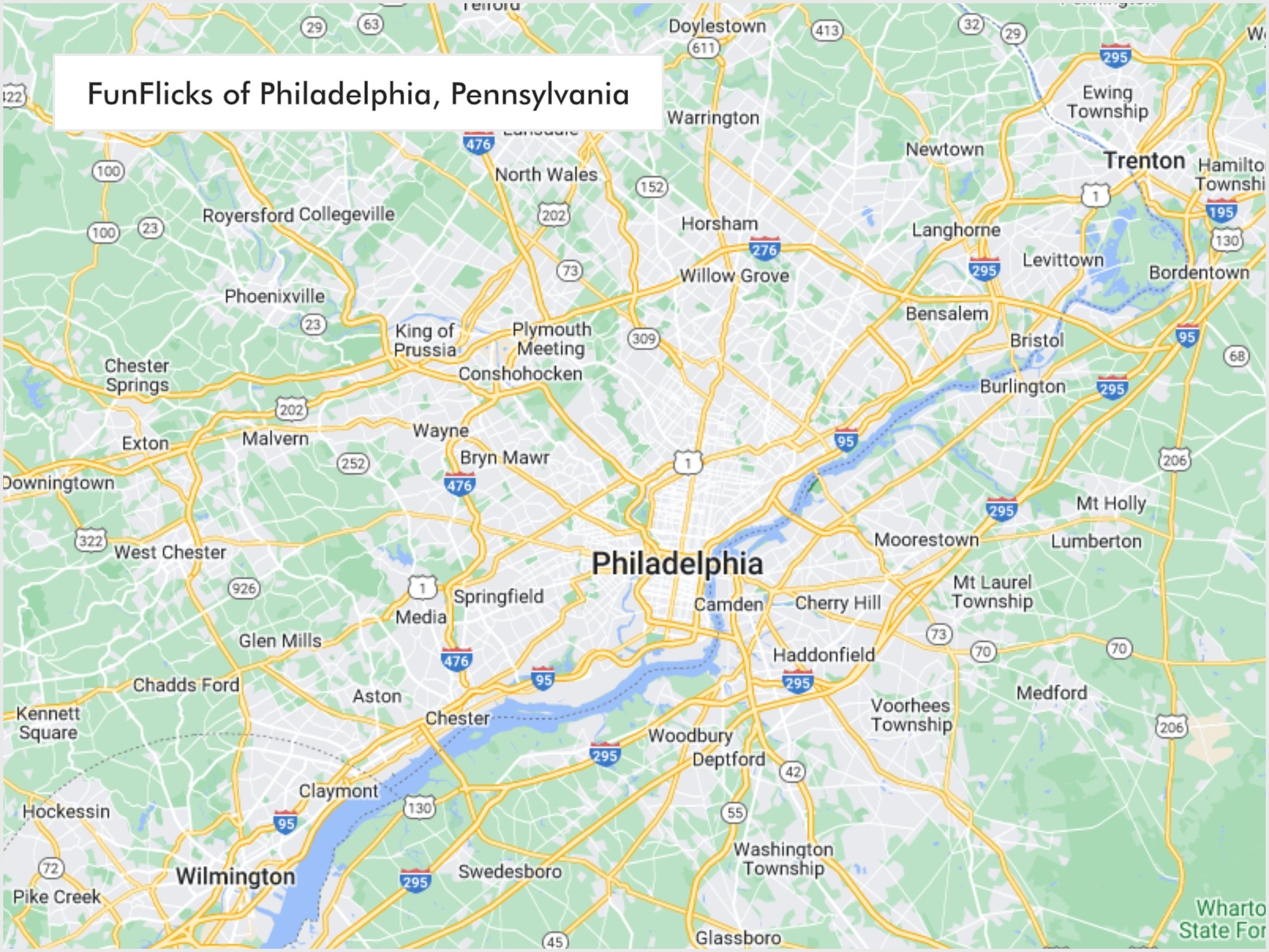 FunFlicks® Philadelphia territory map